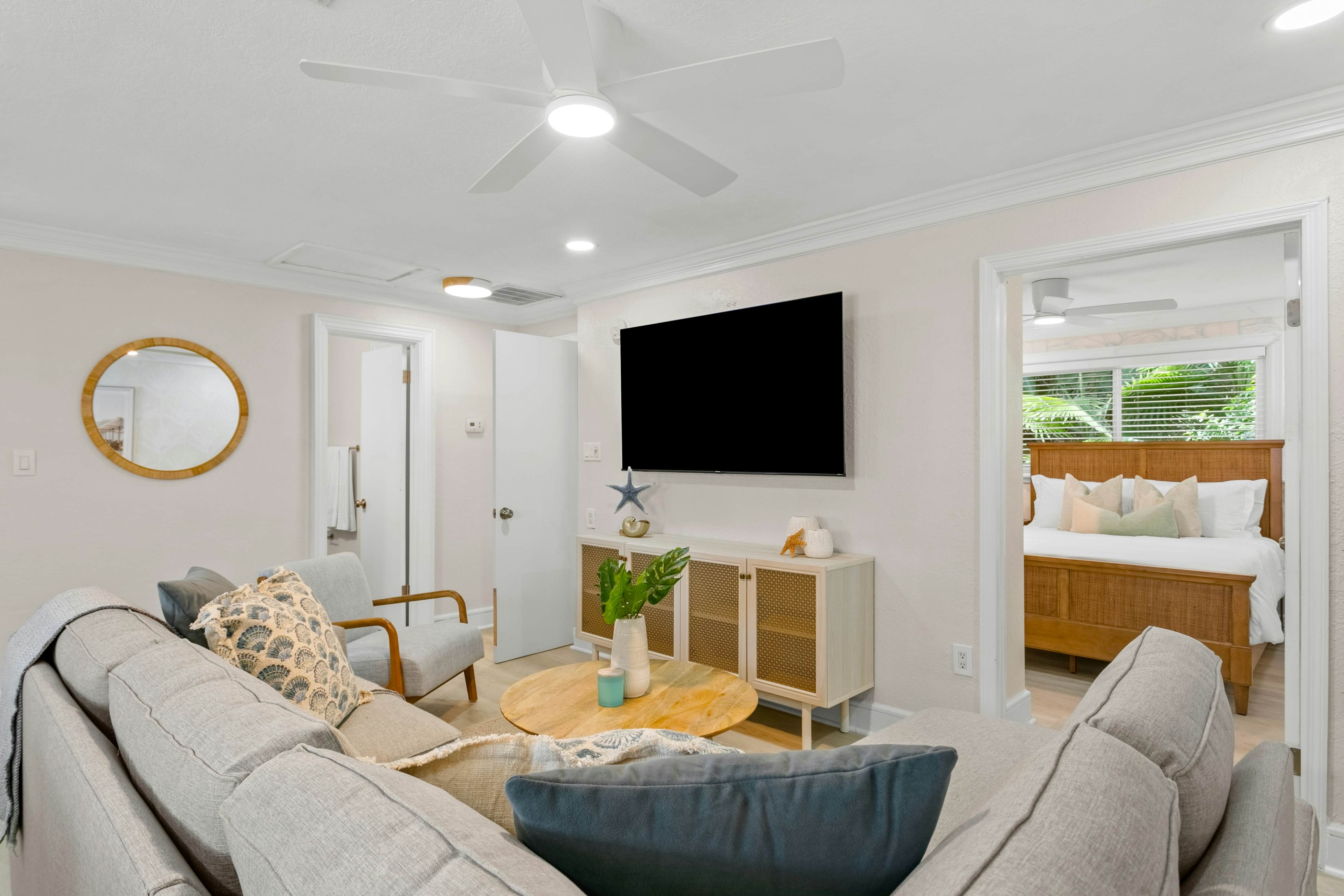 Renovated condo with on-site pool, beach access & modern charm