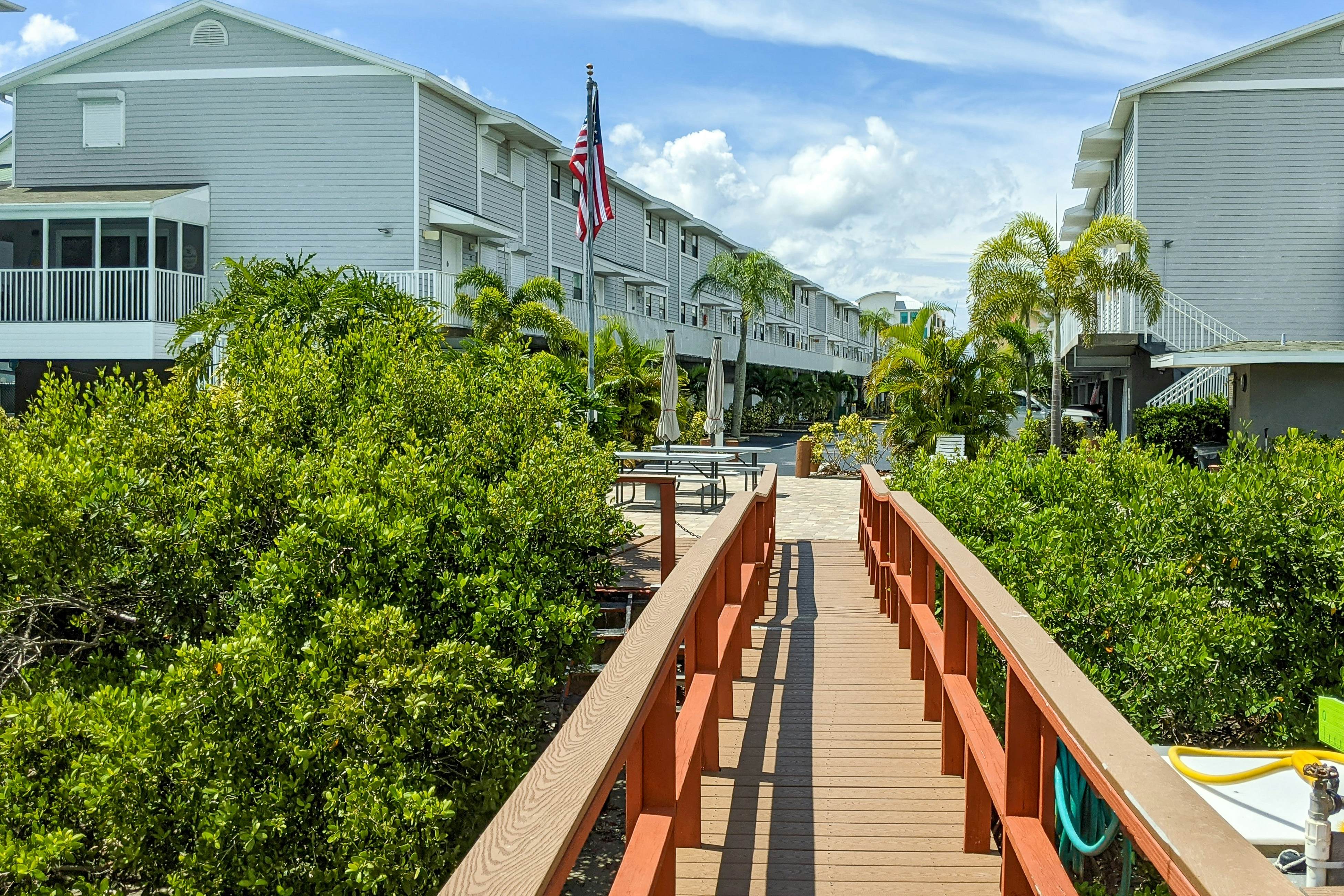 Renovated condo with on-site pool, beach access & modern charm