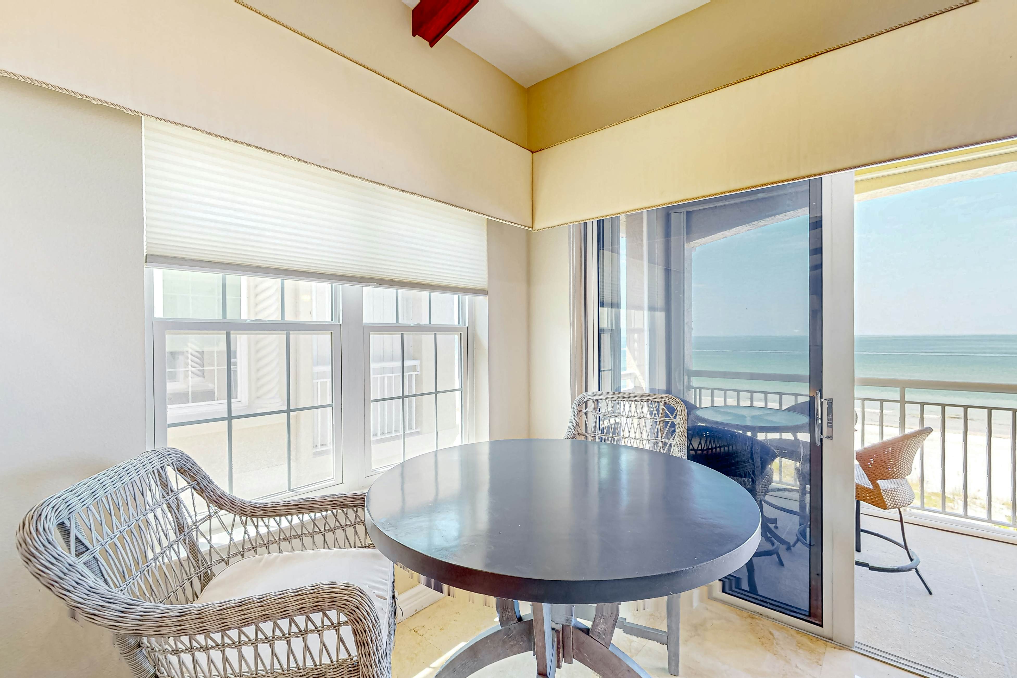 Grand Gulf-front sunset-view townhome with elevator, direct beach access, pool
