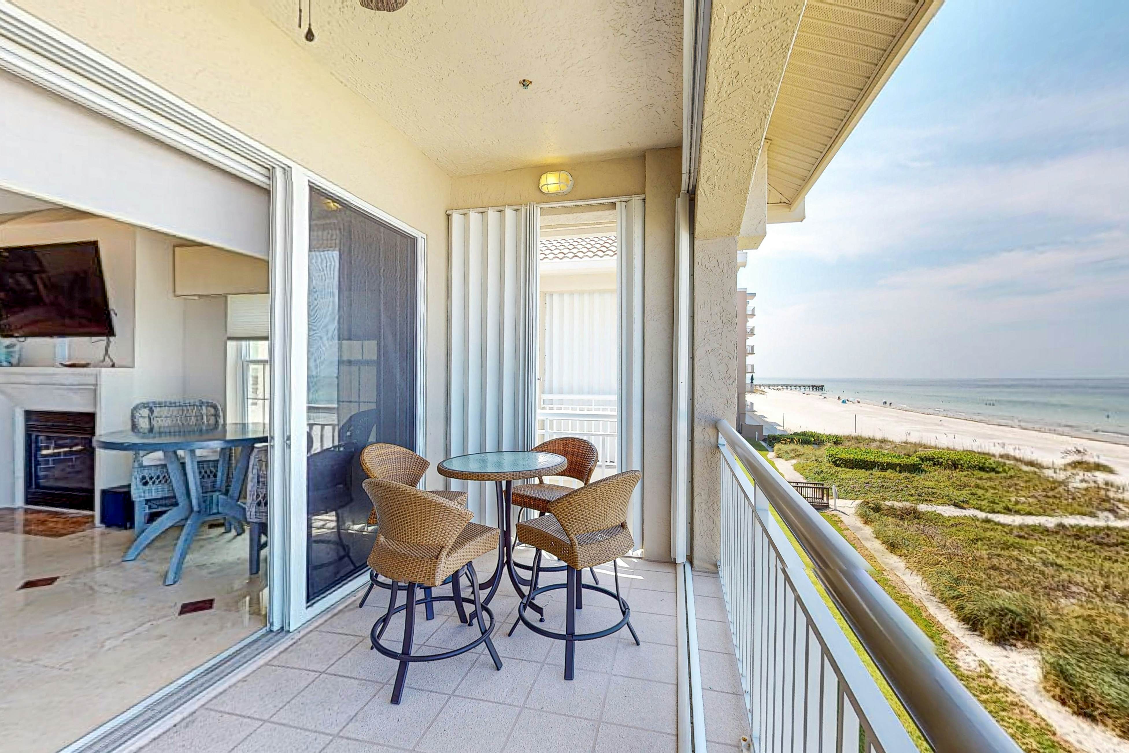 Grand Gulf-front sunset-view townhome with elevator, direct beach access, pool