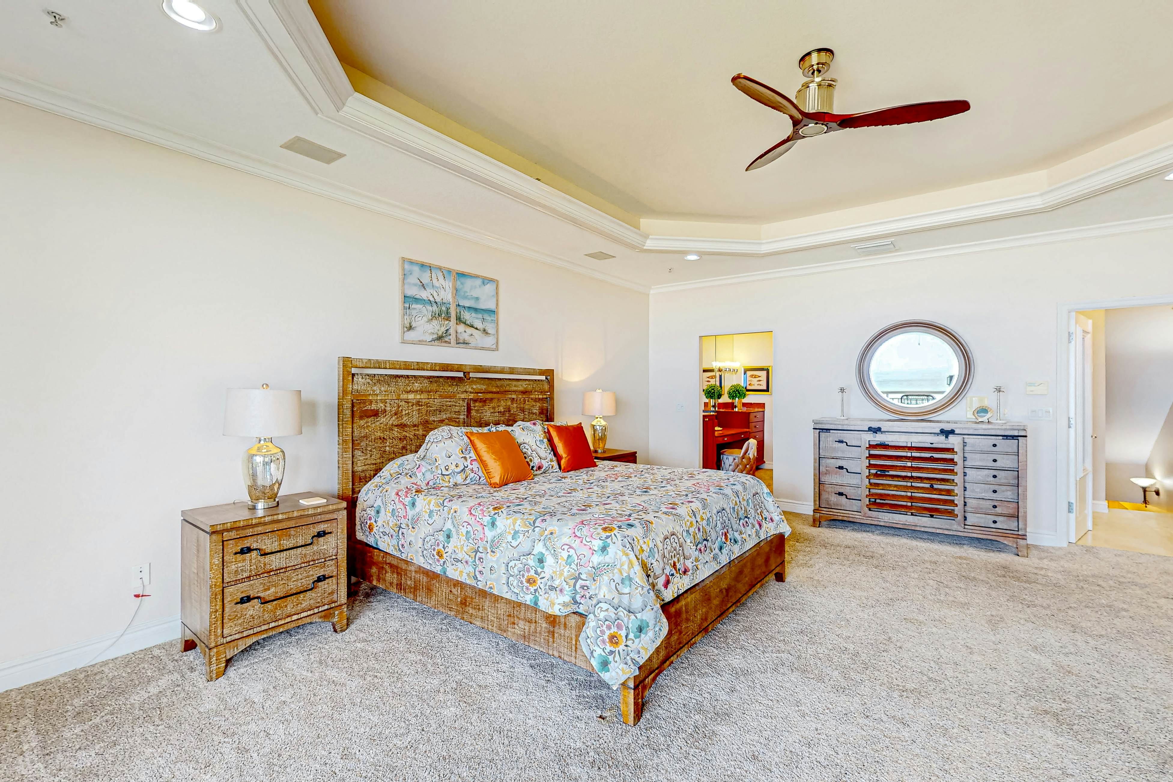 Grand Gulf-front sunset-view townhome with elevator, direct beach access, pool