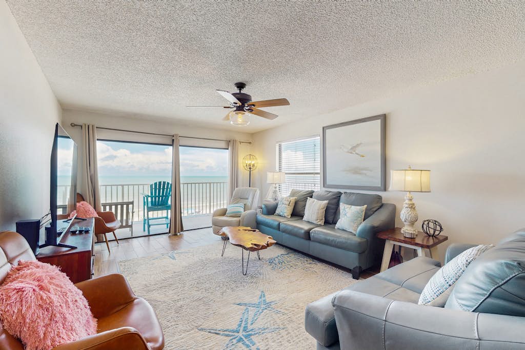 Spacious beachfront condo with lovely Gulf views balcony heated pool and AC