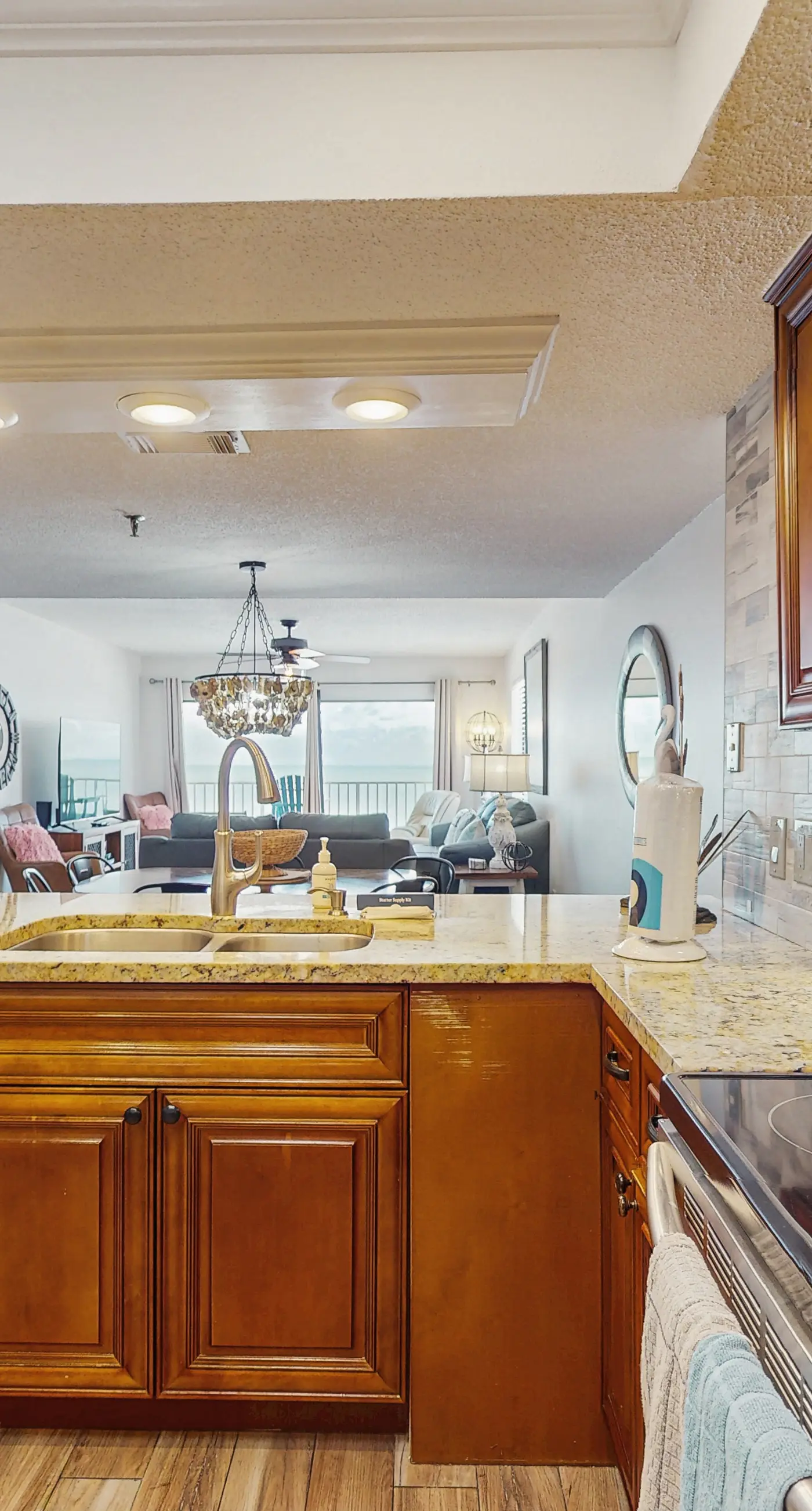 Spacious beachfront condo with lovely Gulf views balcony heated pool and AC