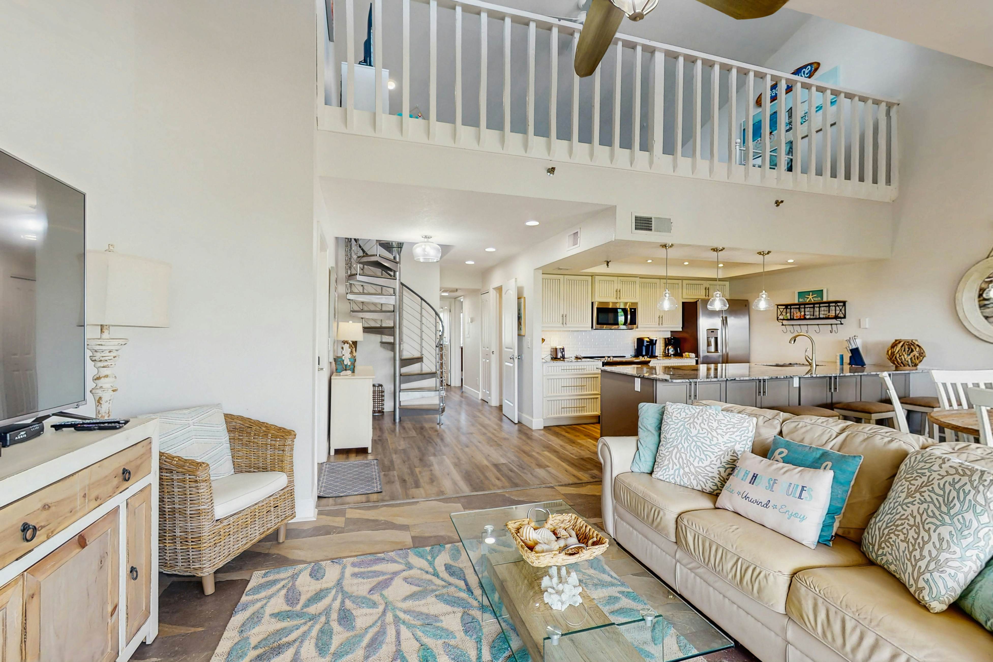 Tropical gem with pool - steps to beach - water-view balcony, private W/D & AC