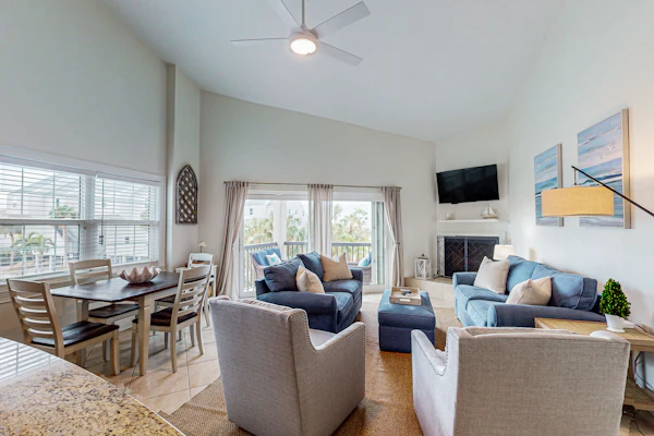 Spacious and family friendly with pool dock and just steps to the beaches