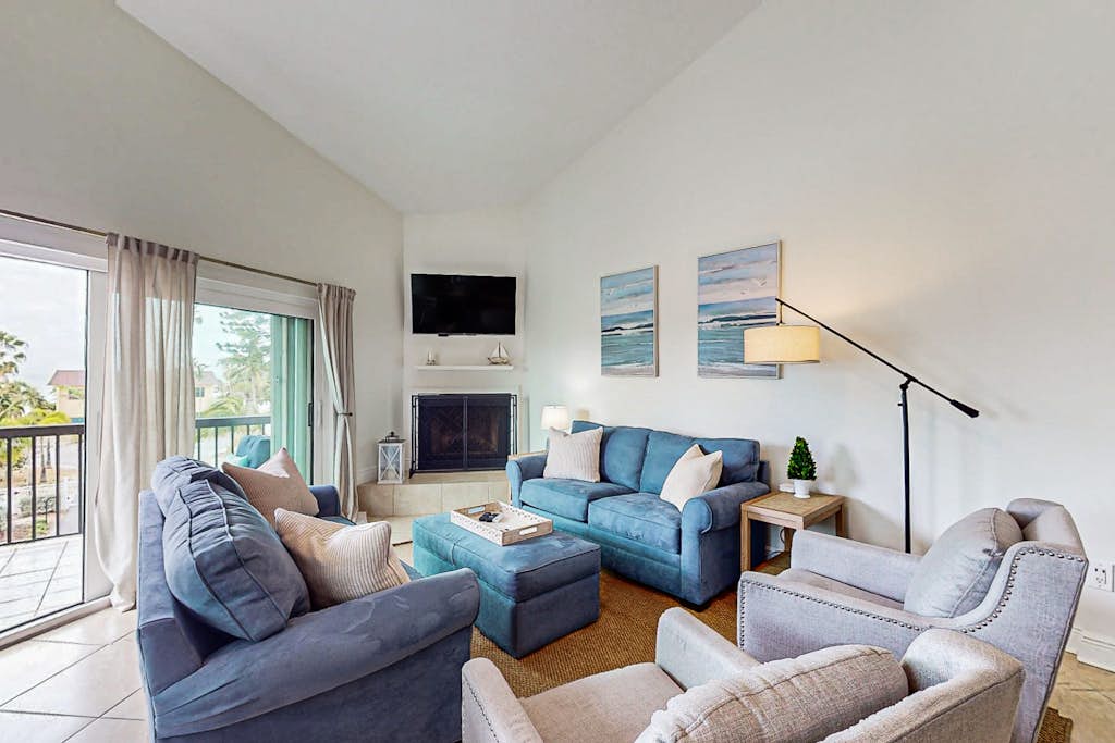 Spacious and family friendly with pool dock and just steps to the beaches