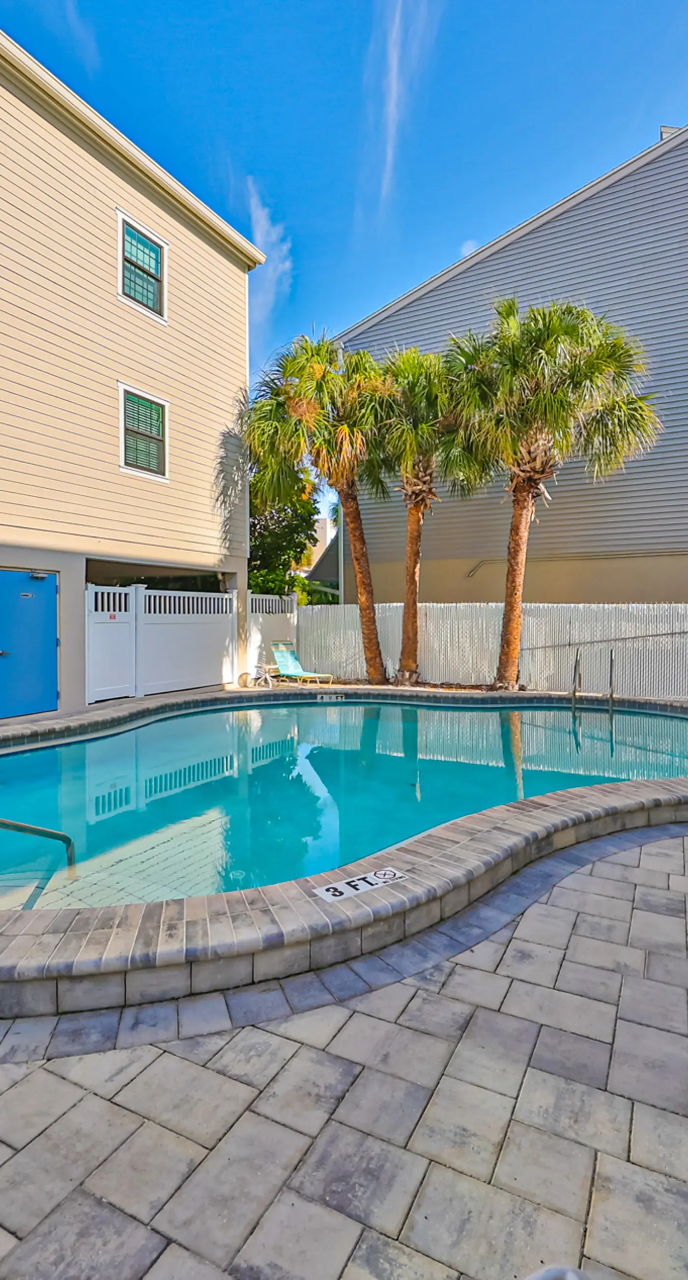 Spacious and family friendly with pool dock and just steps to the beaches