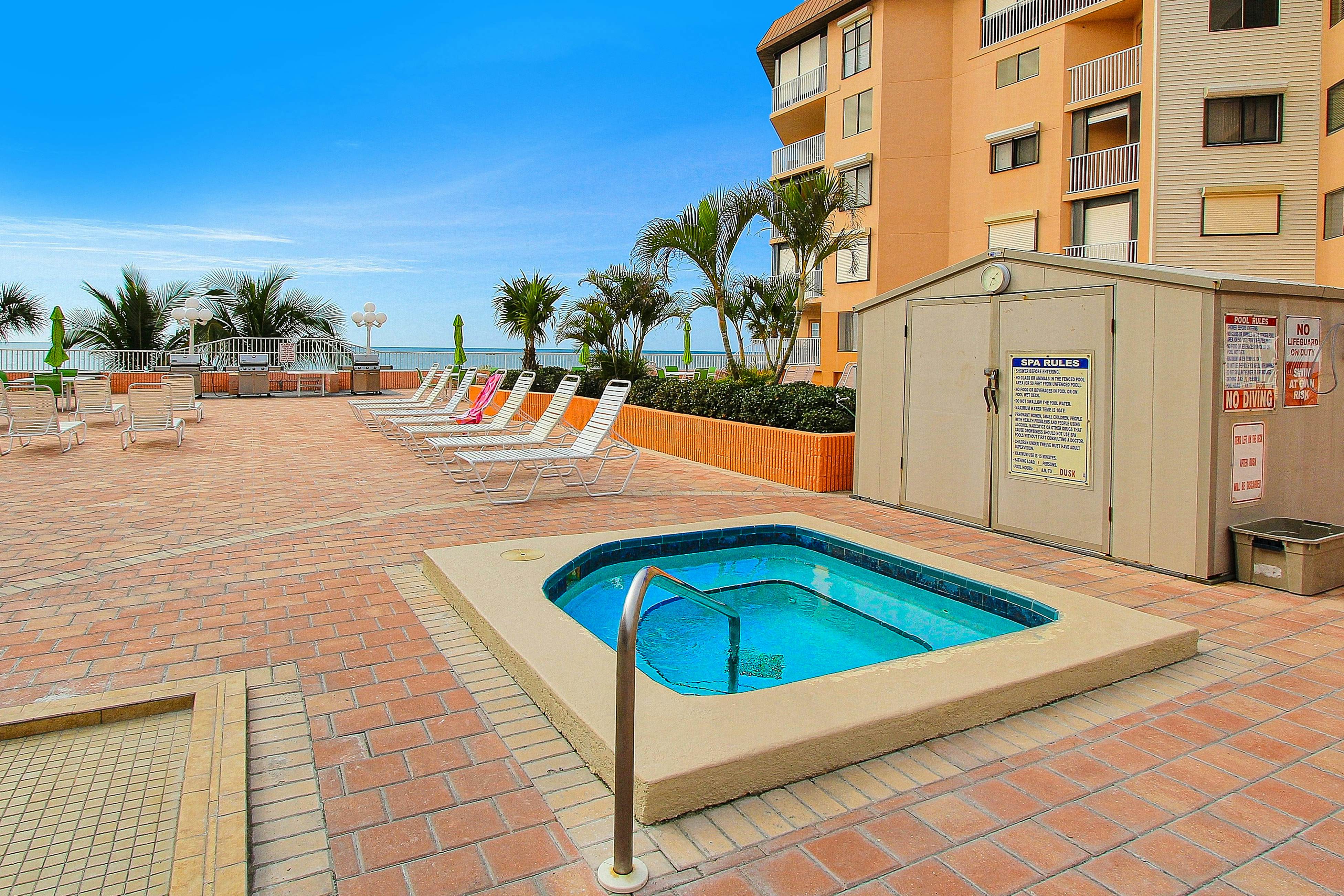 Seaside bliss with scenic Gulf-view balcony & beachfront heated pool & spa