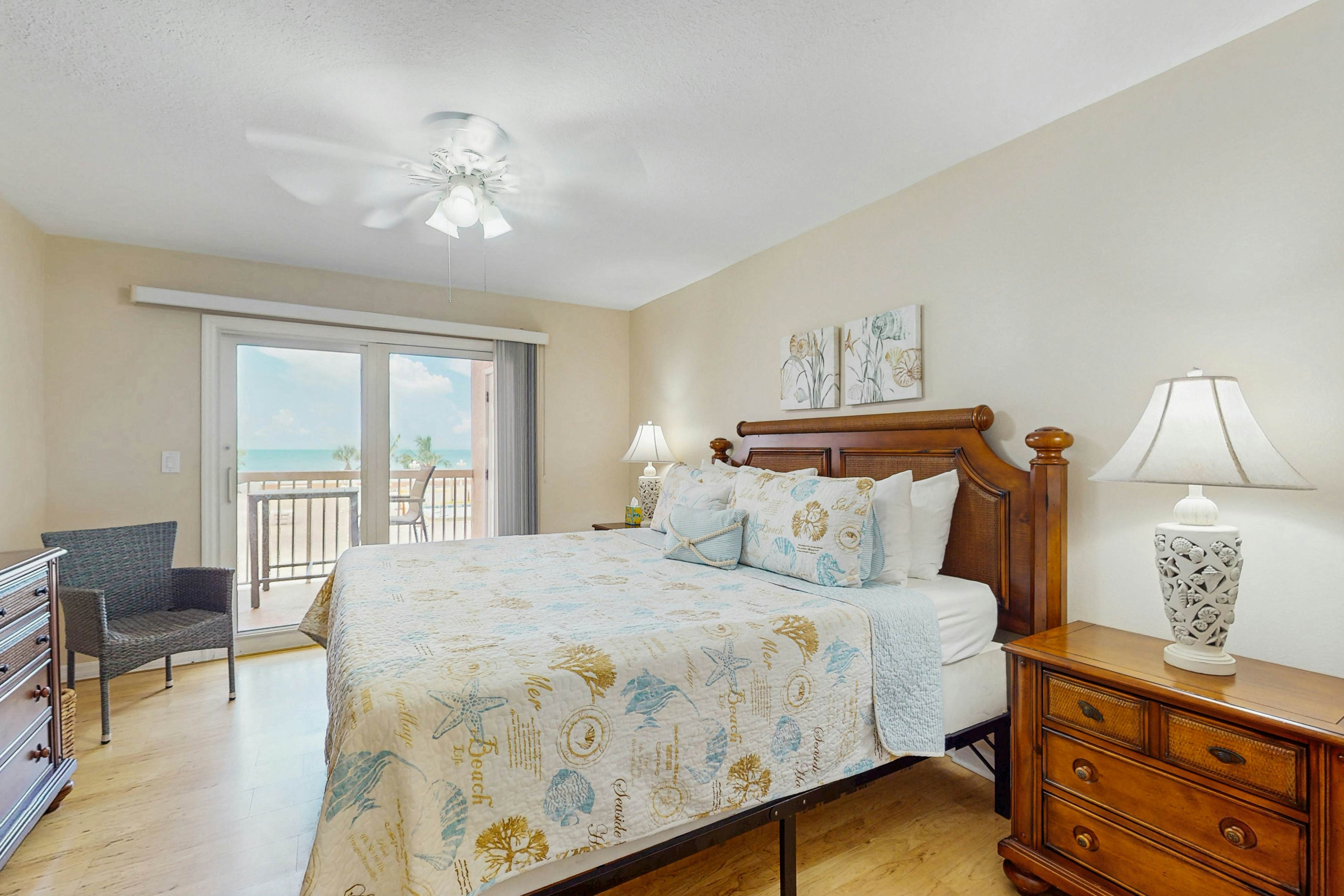 Seaside bliss with scenic Gulf-view balcony & beachfront heated pool & spa