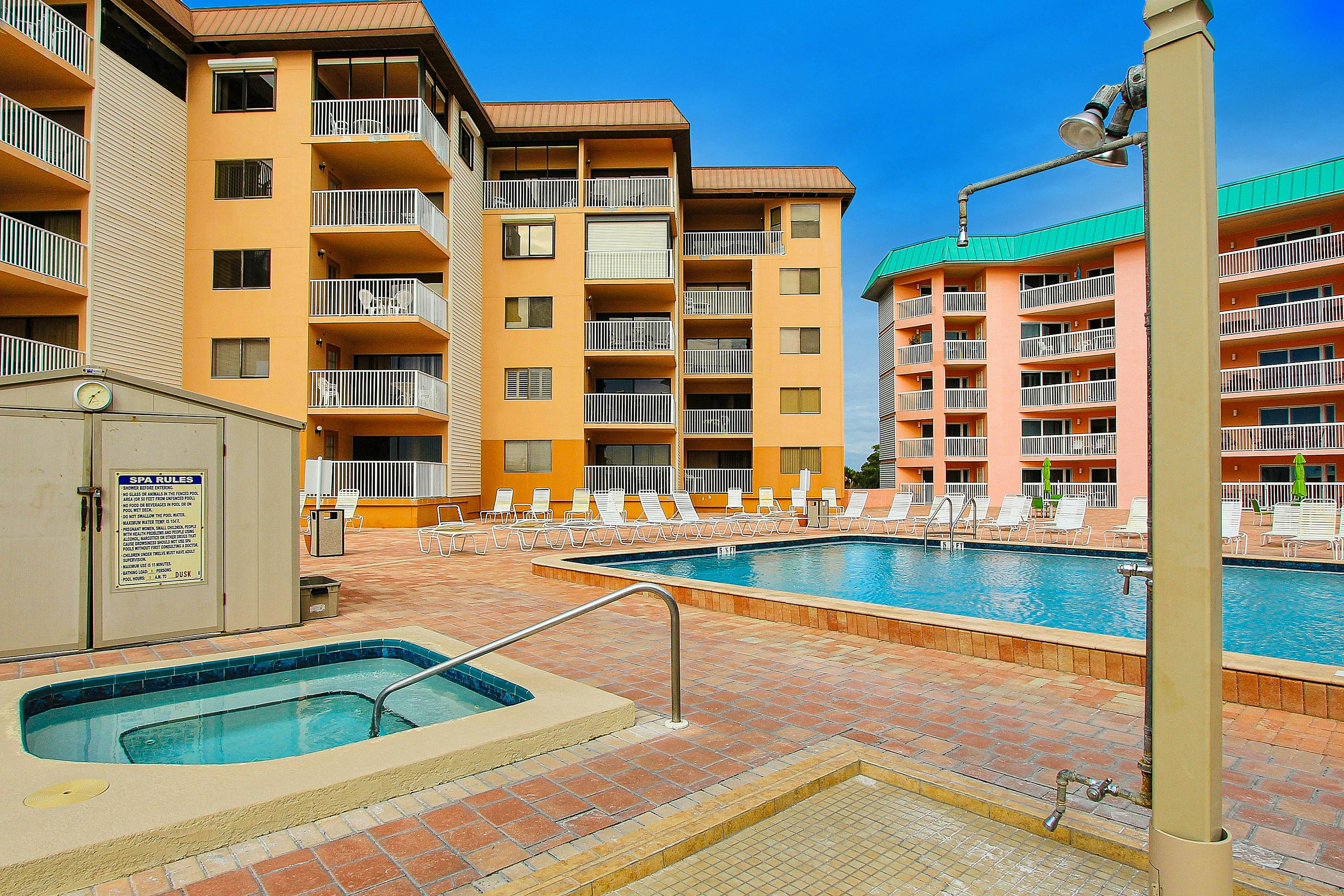 Seaside bliss with scenic Gulf-view balcony & beachfront heated pool & spa