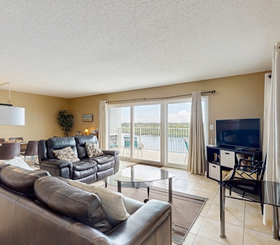 Water view condo with heated Gulf front private balcony and central AC