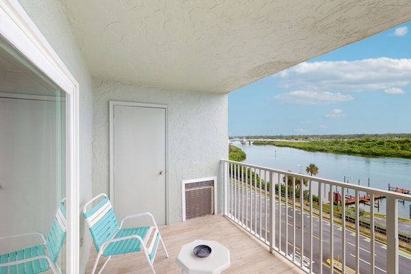 Water view condo with heated Gulf front private balcony and central AC