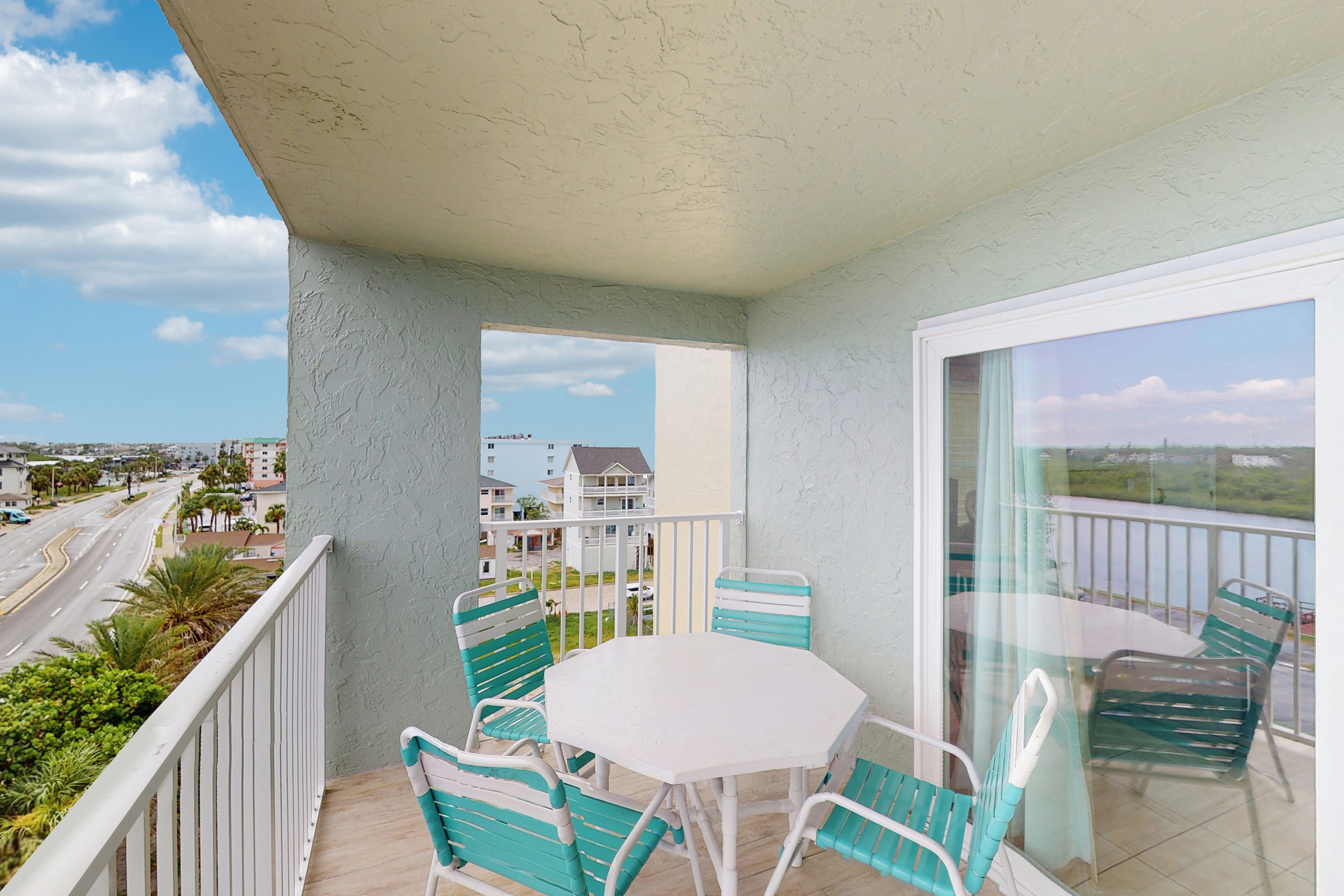 Water view condo with heated Gulf front private balcony and central AC