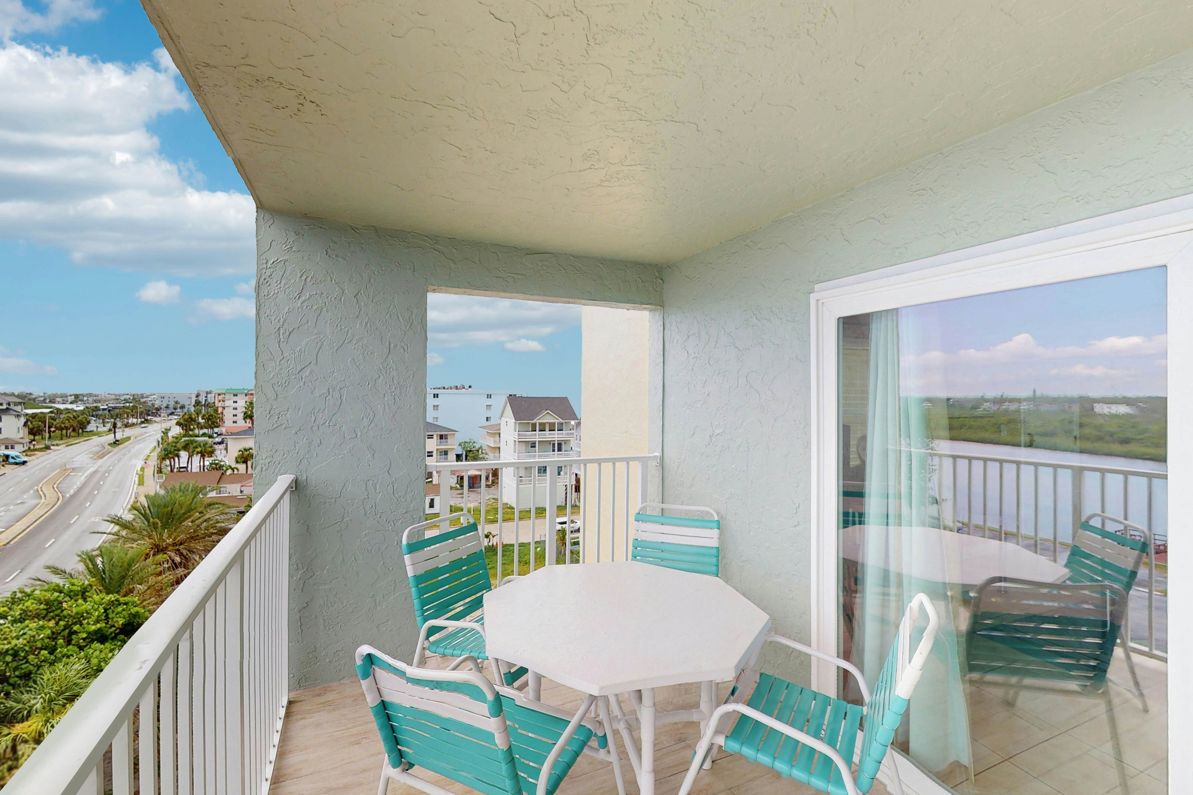Water-view condo with heated Gulf-front- private balcony & central AC