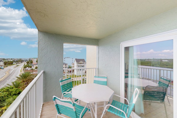 Water view condo with heated Gulf front private balcony and central AC