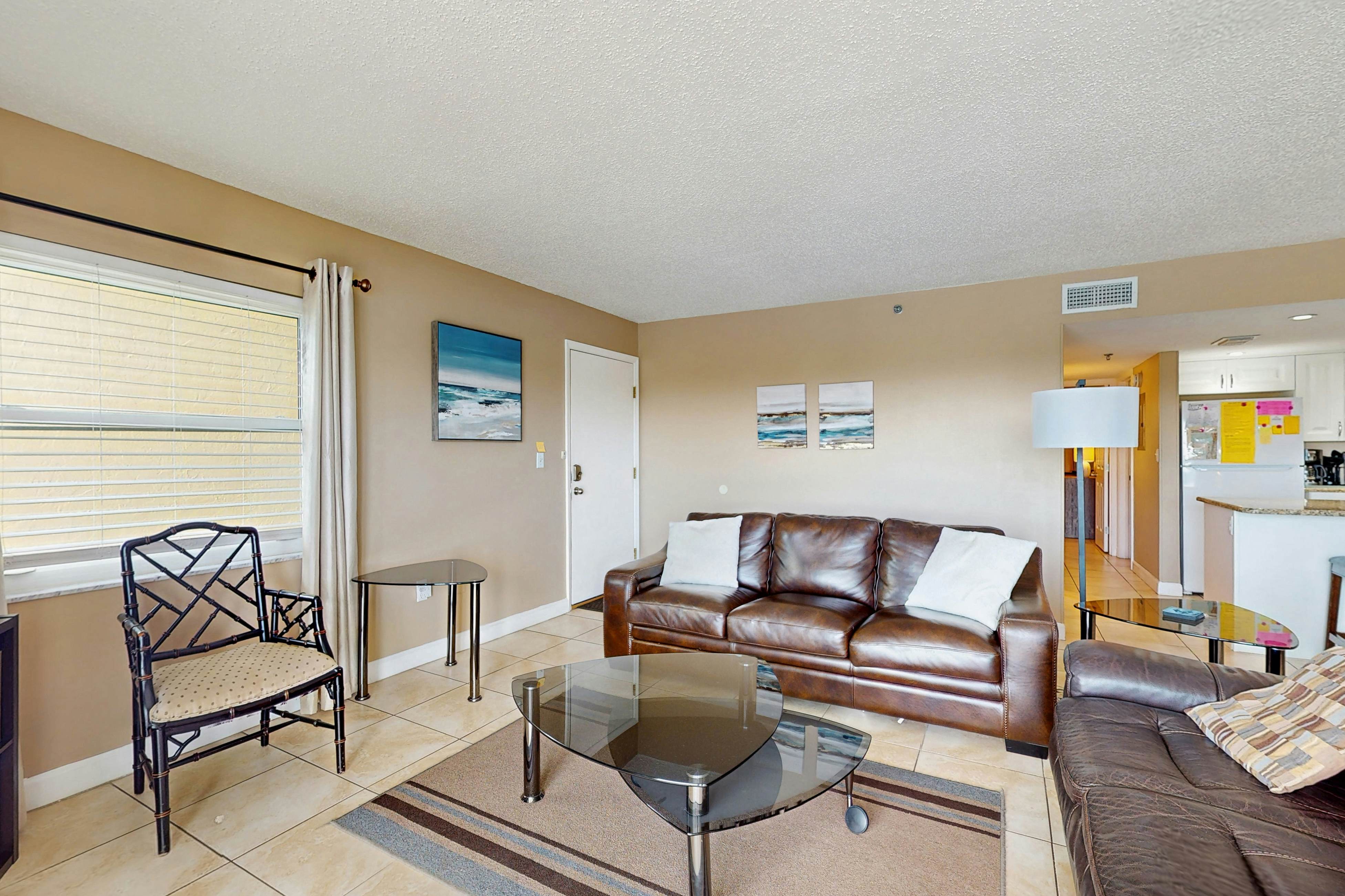 Water-view condo with heated Gulf-front- private balcony & central AC