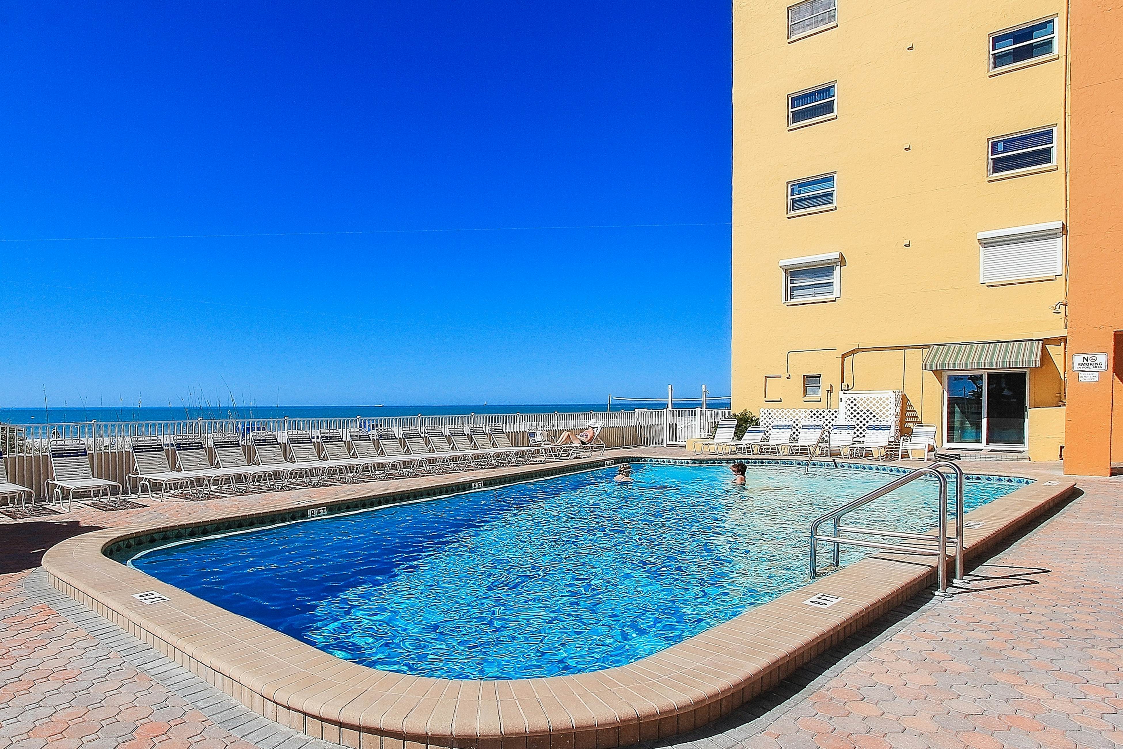 Water-view condo with heated Gulf-front- private balcony & central AC