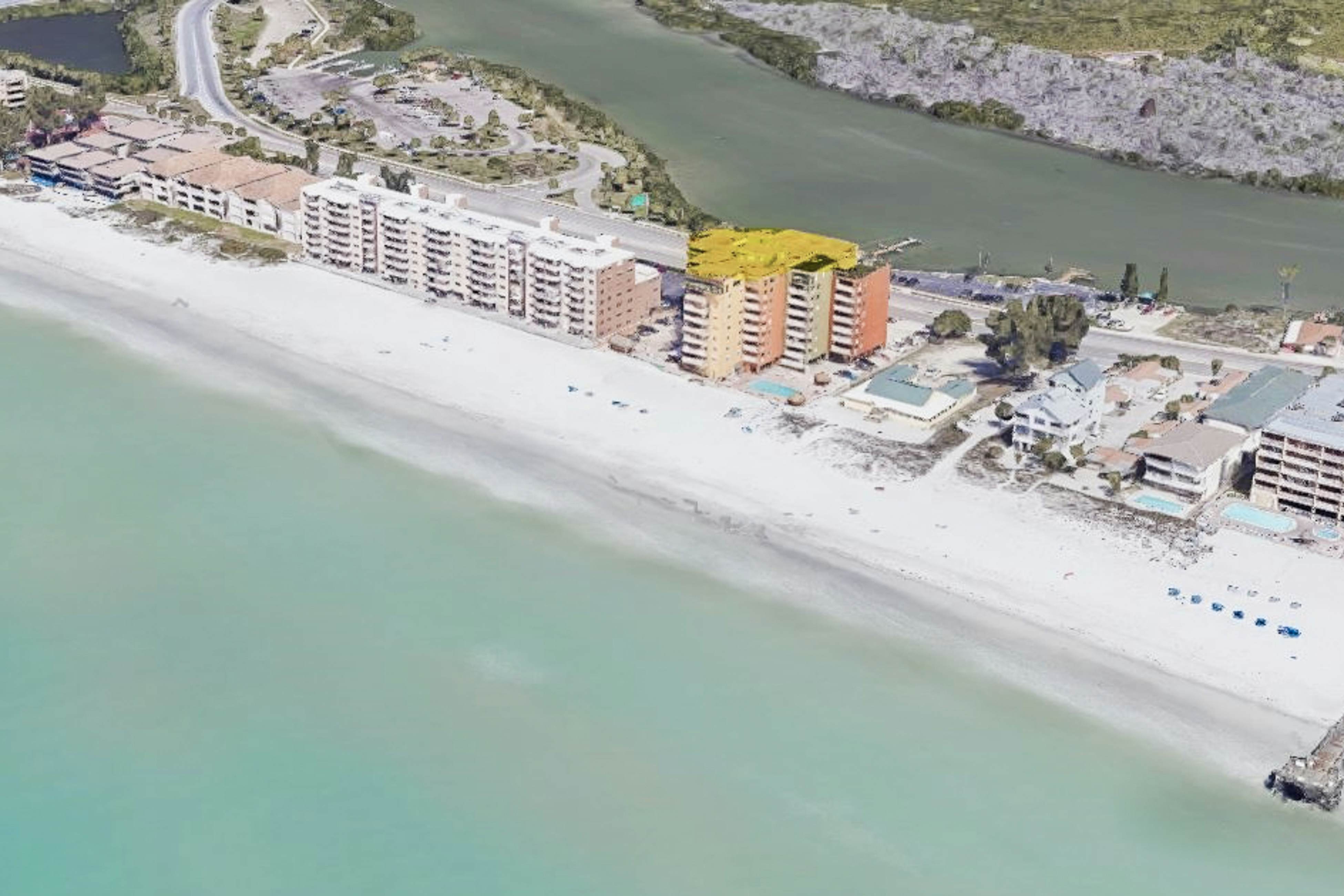 Water-view condo with heated Gulf-front- private balcony & central AC