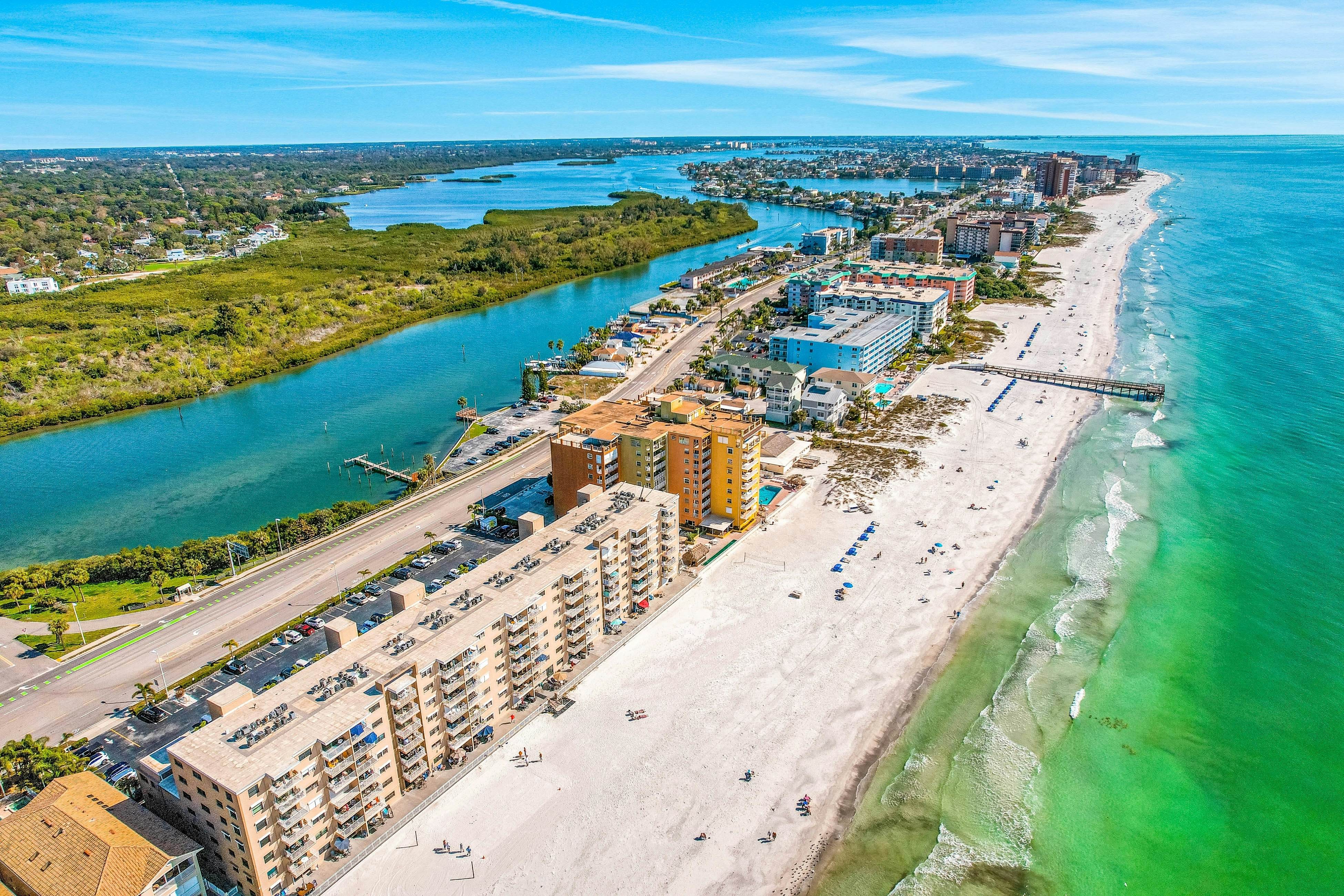 Water-view condo with heated Gulf-front- private balcony & central AC