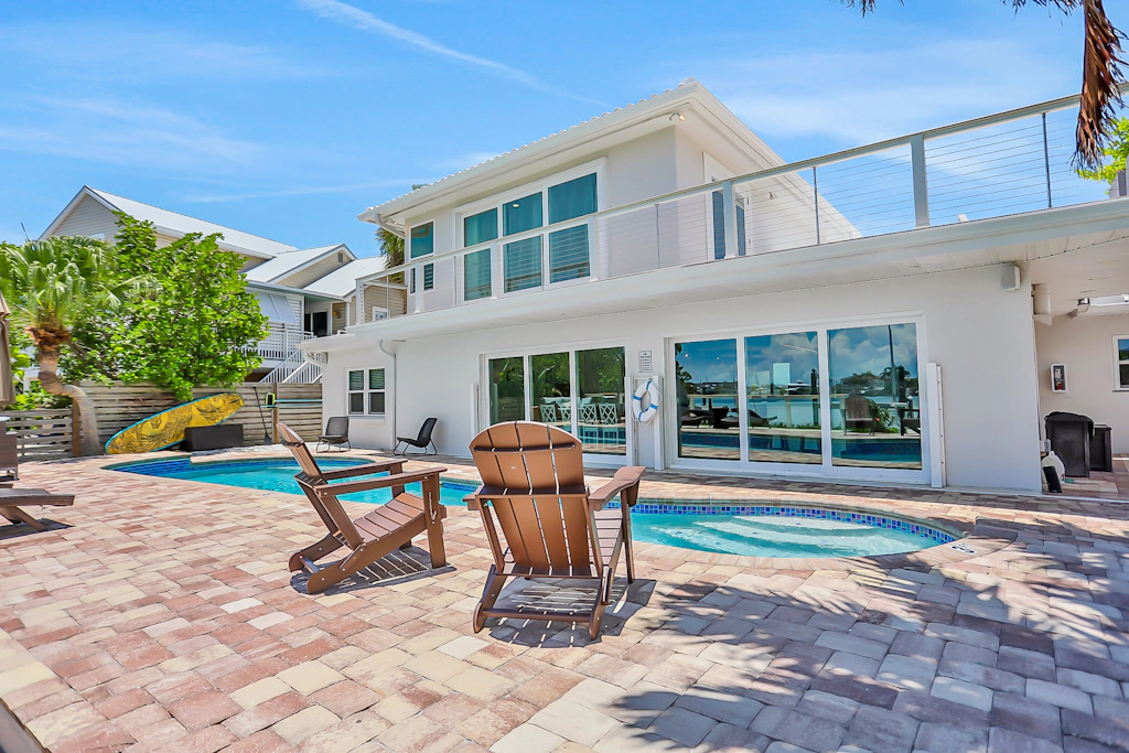 Stylish waterfront home with private pool dock