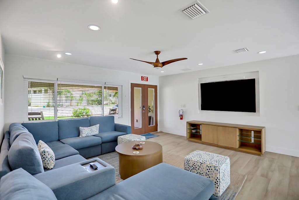 Stylish waterfront home with private pool dock