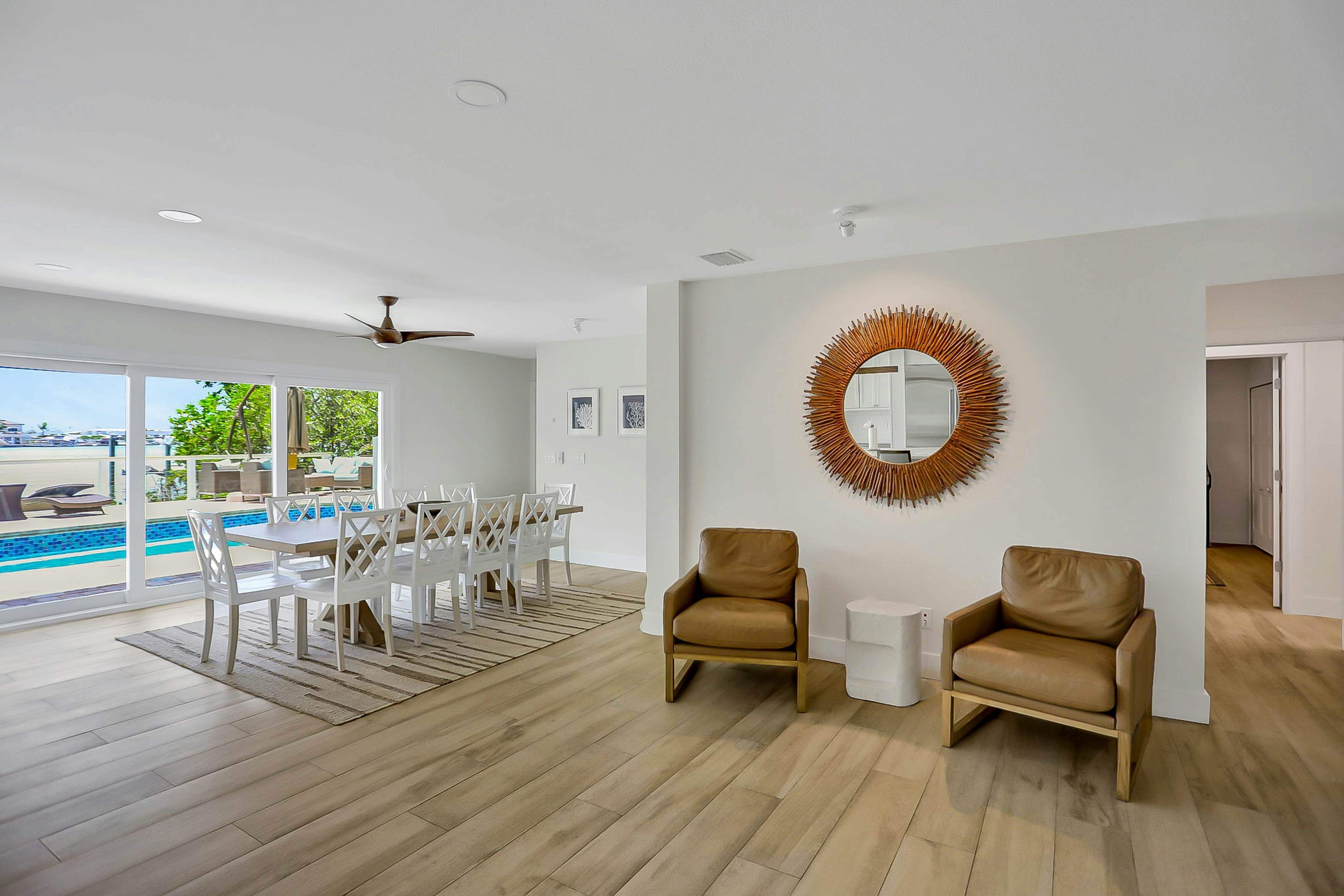 Stylish waterfront home with private pool, dock 