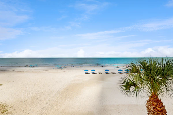 Spacious cottage with glorious Gulf view and beachfront heated pool and spa