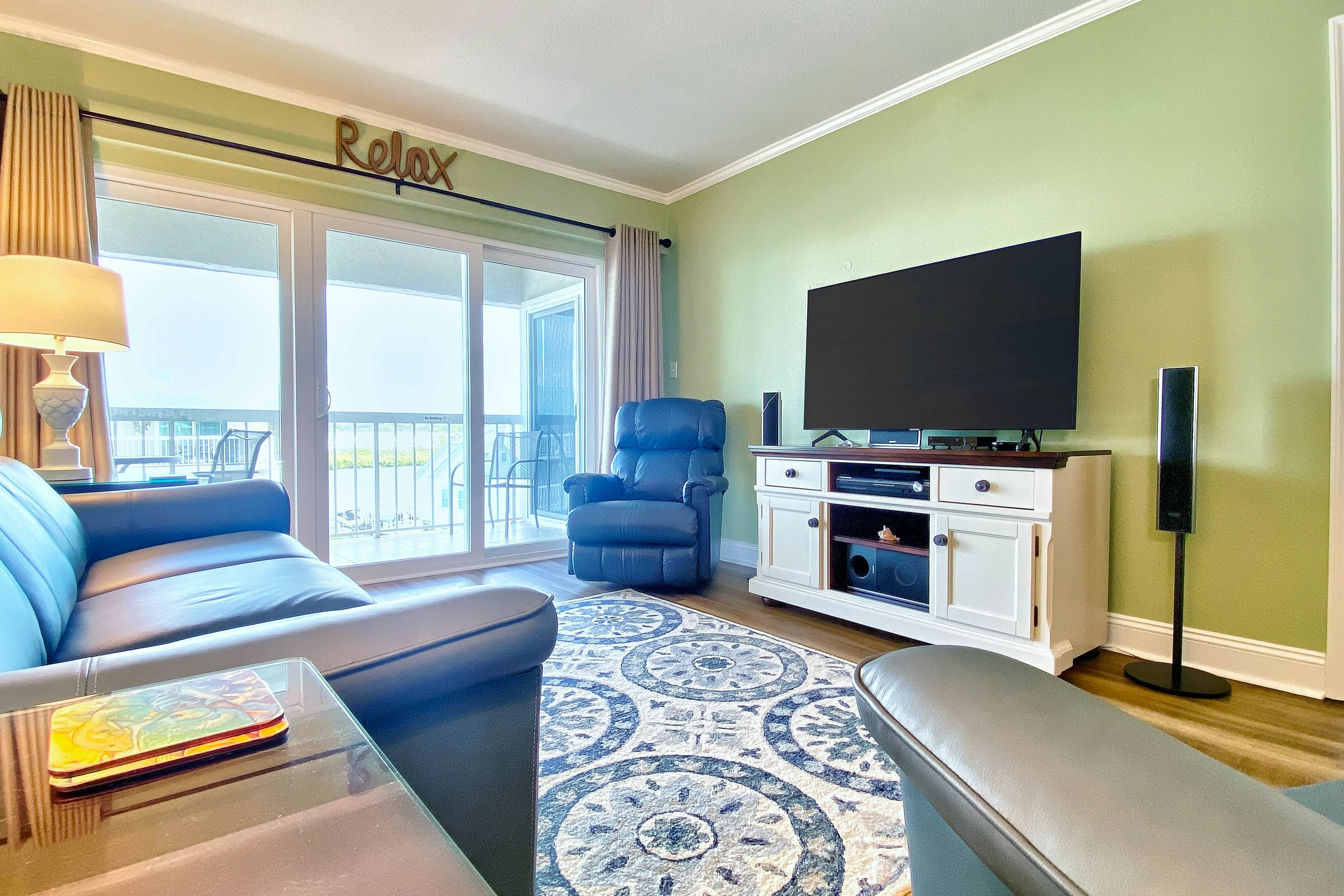 Water-view getaway with heated pool, hot tub, central AC & W/D - snowbird-friendly