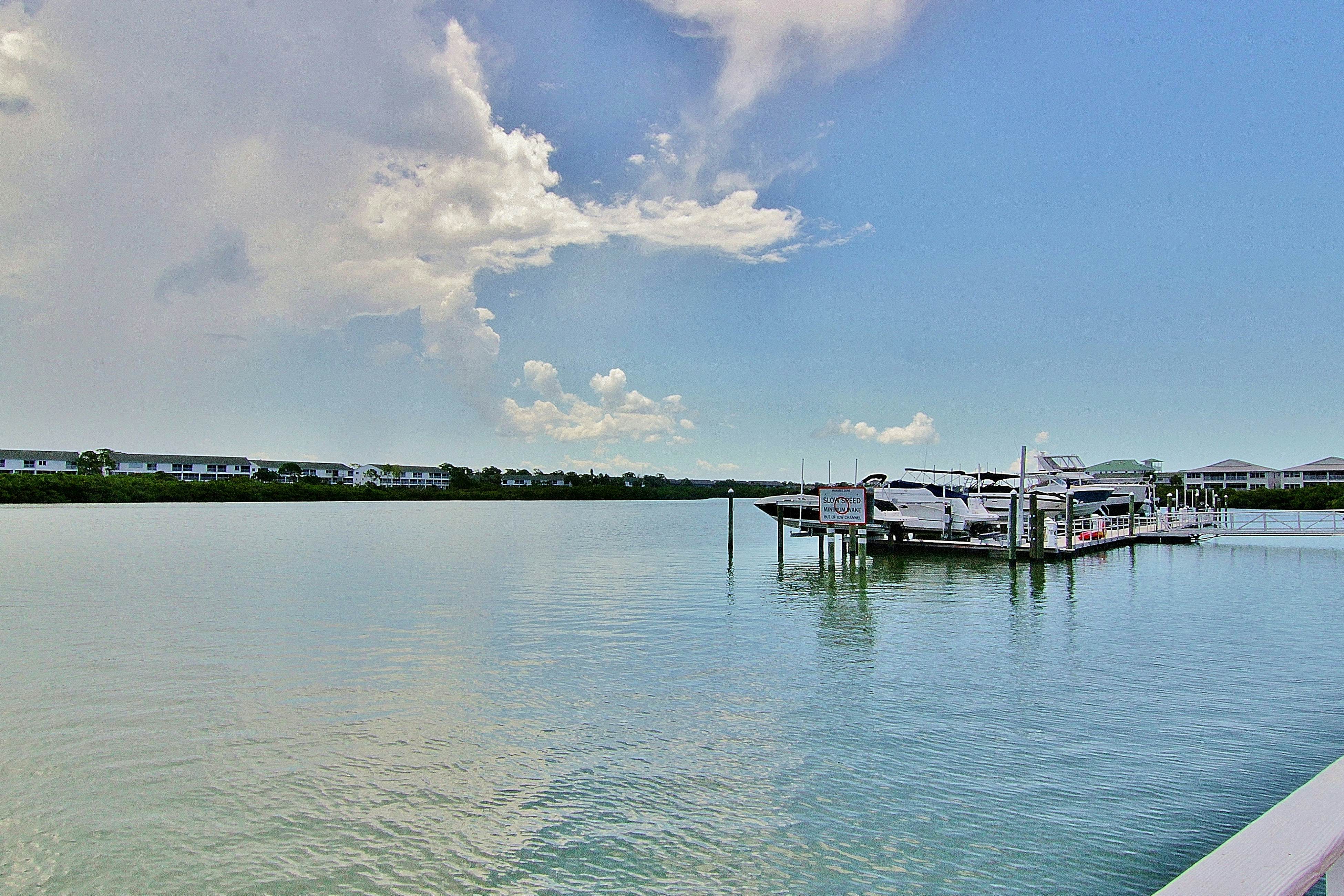 Water-view getaway with heated pool, hot tub, central AC & W/D - snowbird-friendly