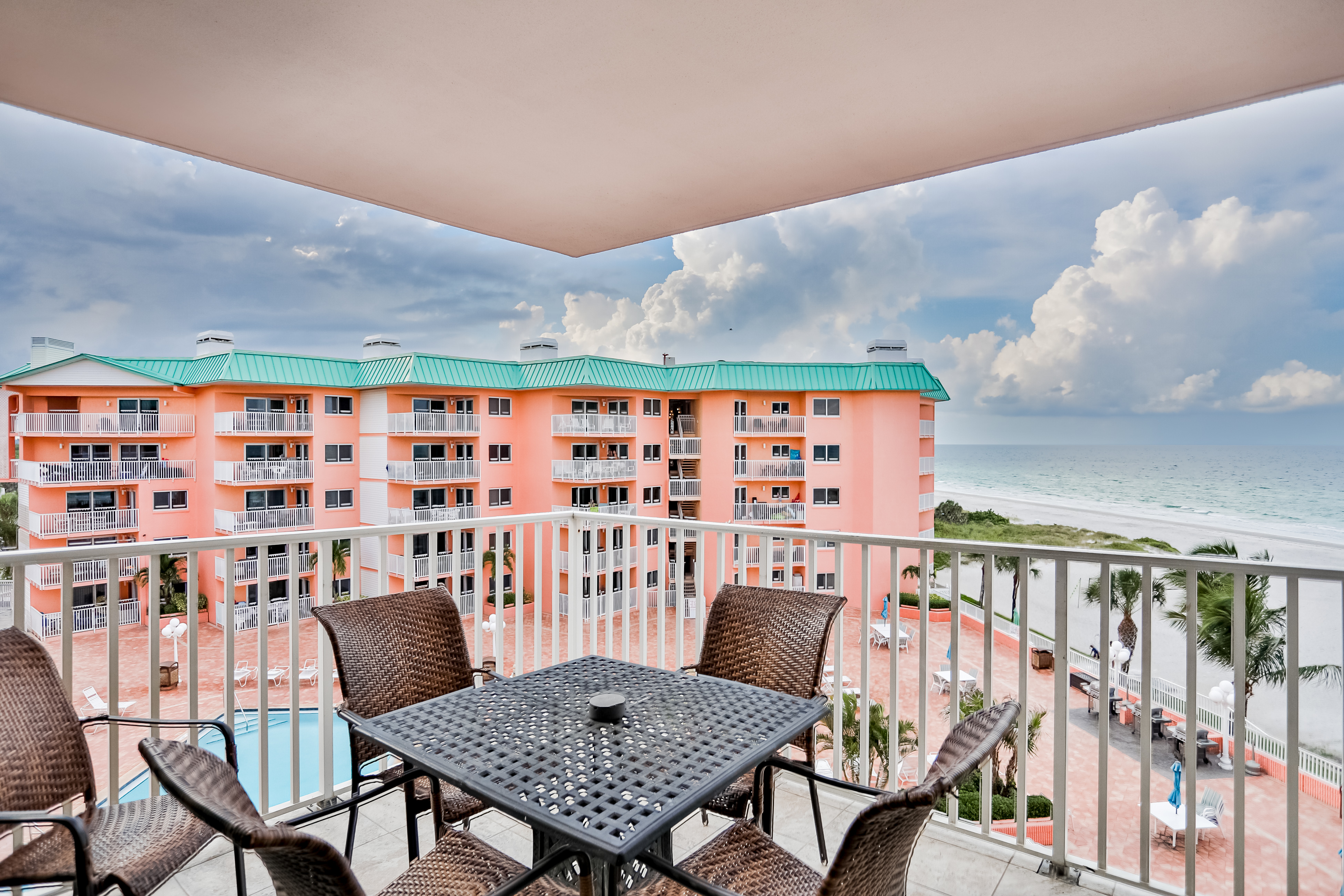 4th floor beachfront corner condo with private balcony views heated pool BBQ AC