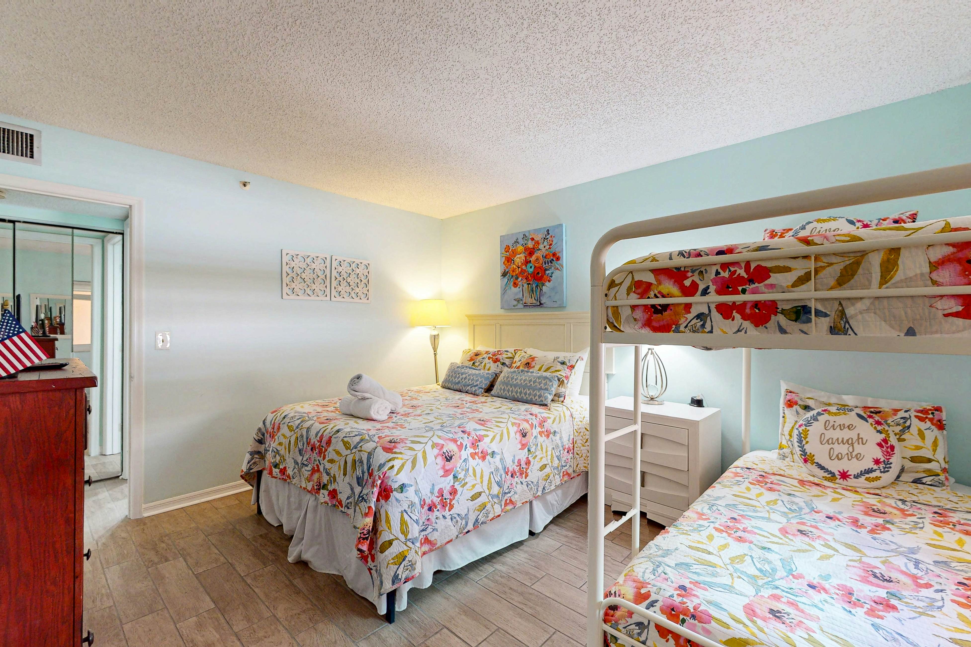 Seashore getaway with partial Gulf view & beachfront heated pool & spa