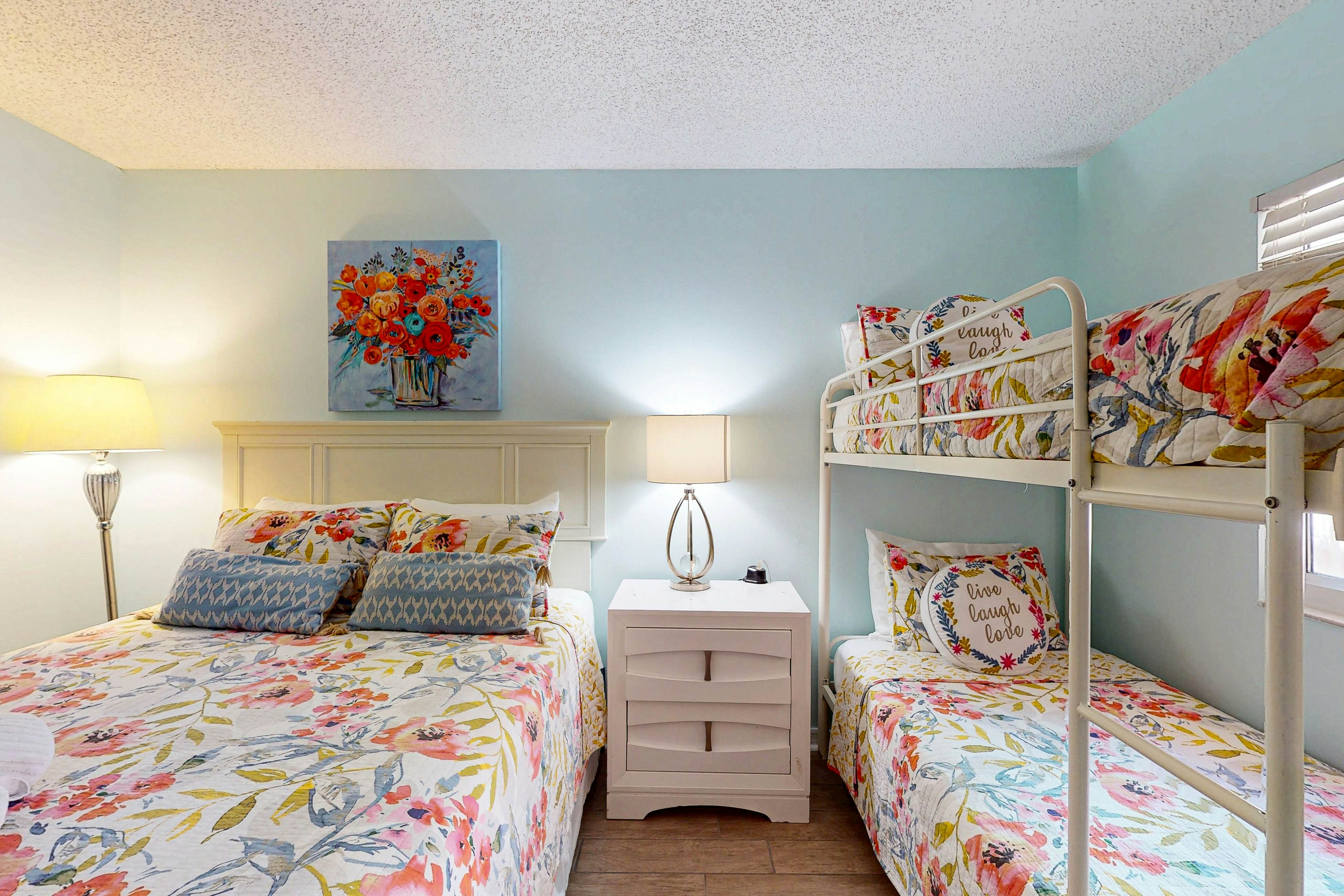 Seashore getaway with partial Gulf view & beachfront heated pool & spa