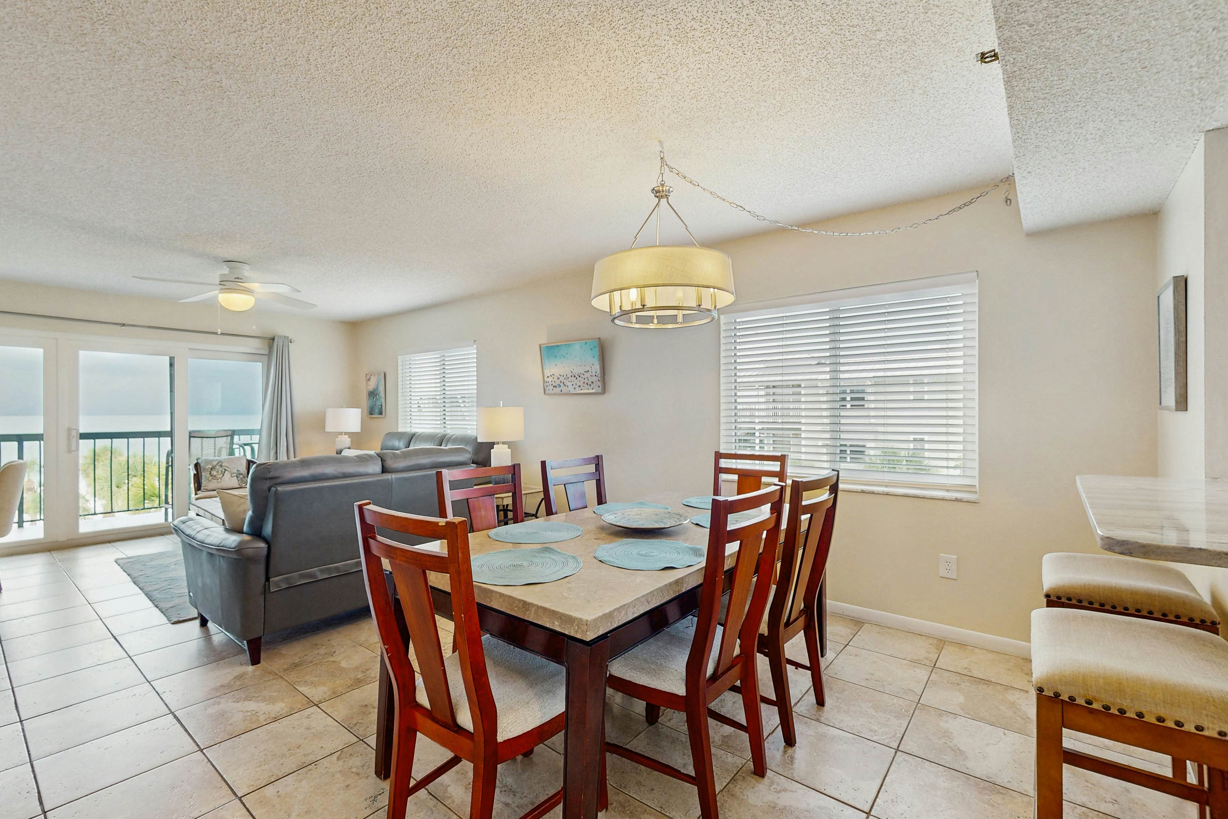 Sand Castle condo with Gulf-view balcony, heated pool, hot tub & beach access