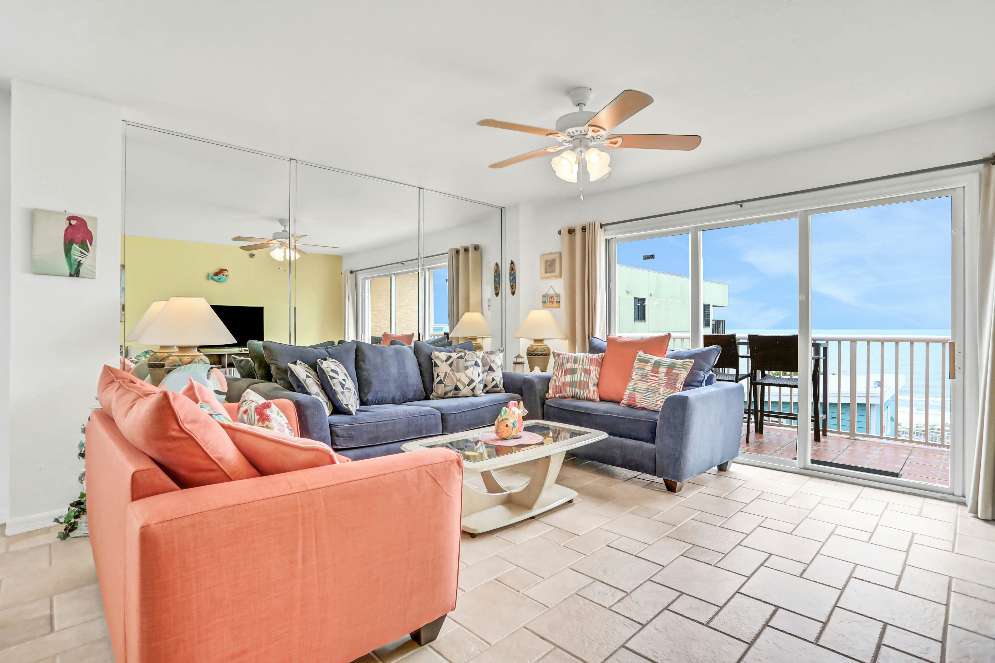 Blissful condo with pool - Gulf-view balcony, private W/D & central AC
