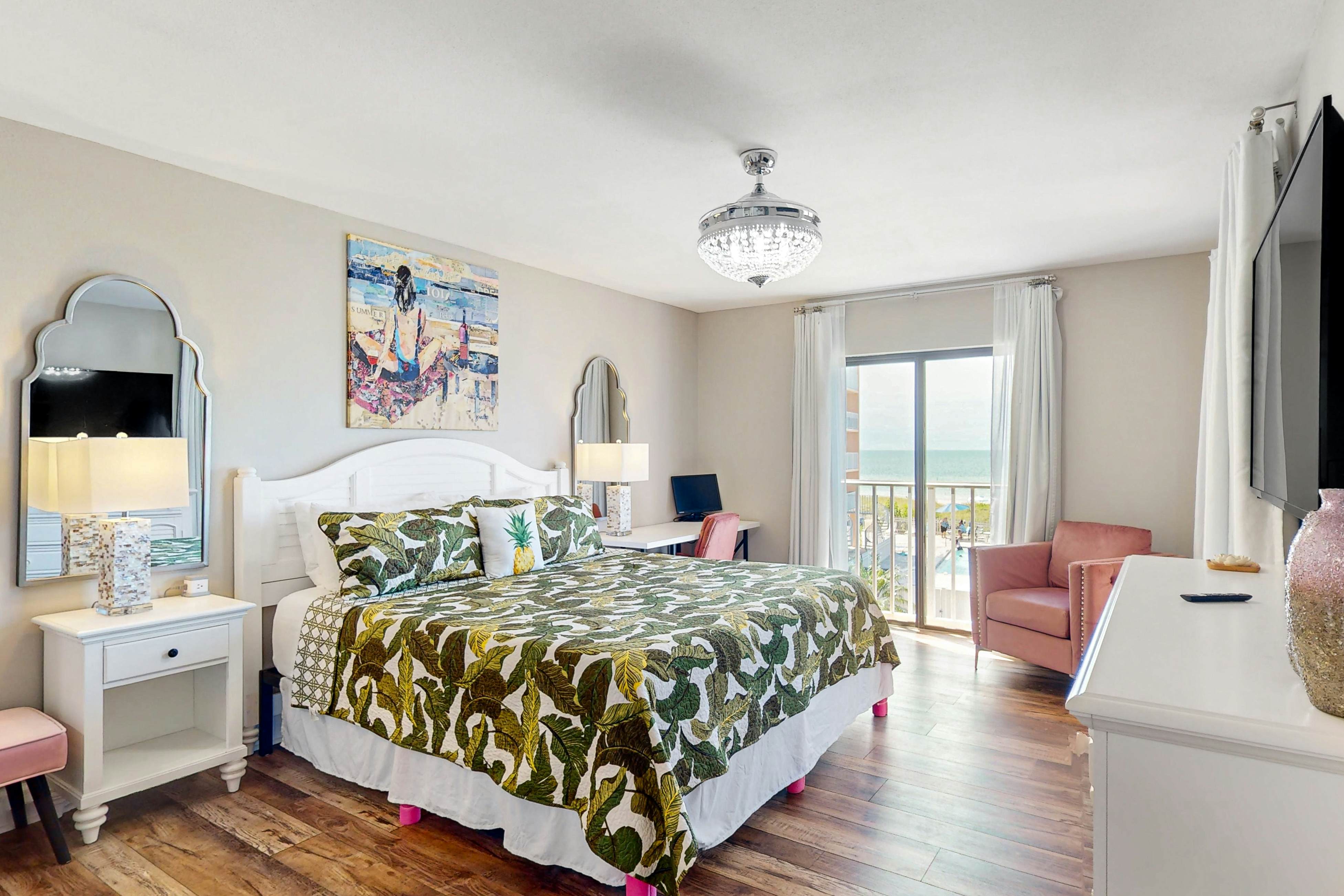 Dog-friendly beachfront condo with pool, hot tub, tennis & AC -snowbird-friendly