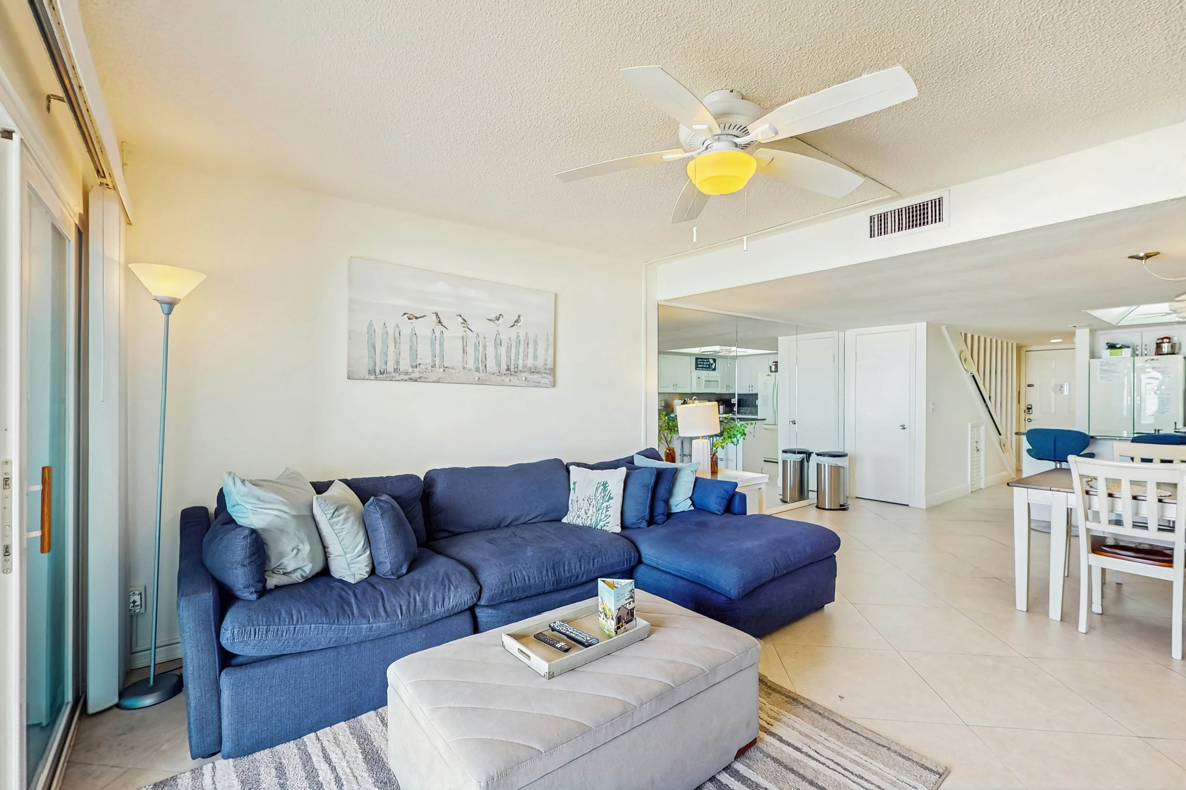 Beachfront, water-view condo with pool, sundeck, private balcony, & W/D