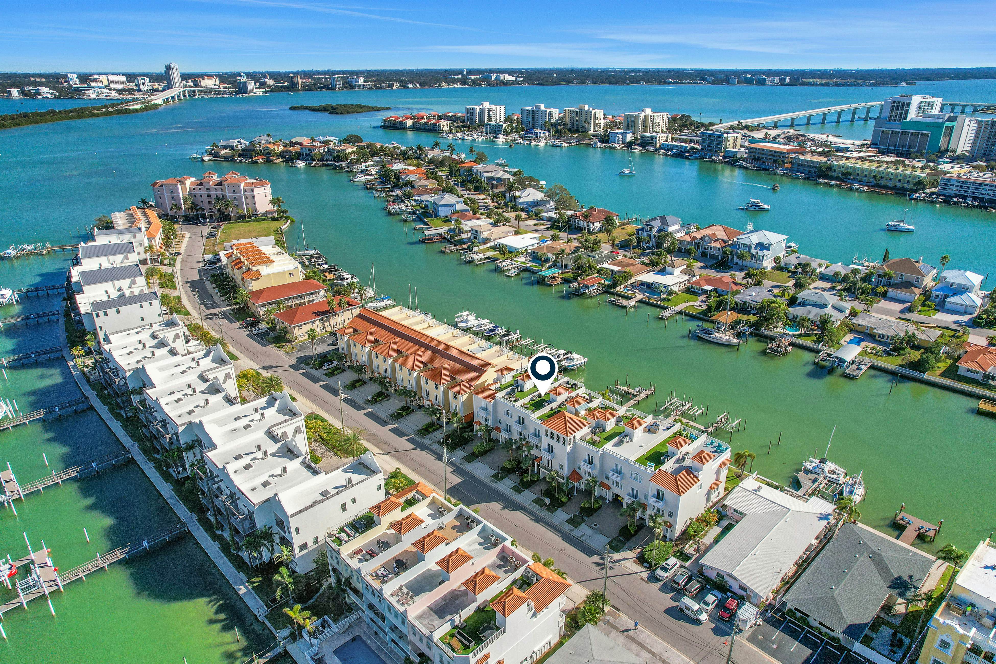 Beautiful 3-level bayfront home amazing views, dock & community pool