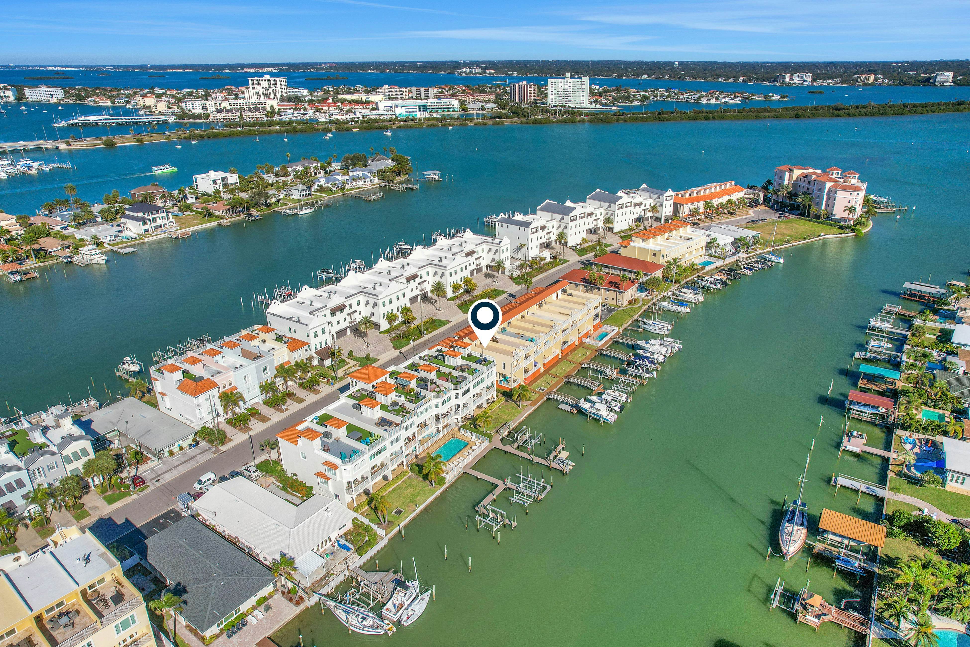 Beautiful 3-level bayfront home amazing views, dock & community pool