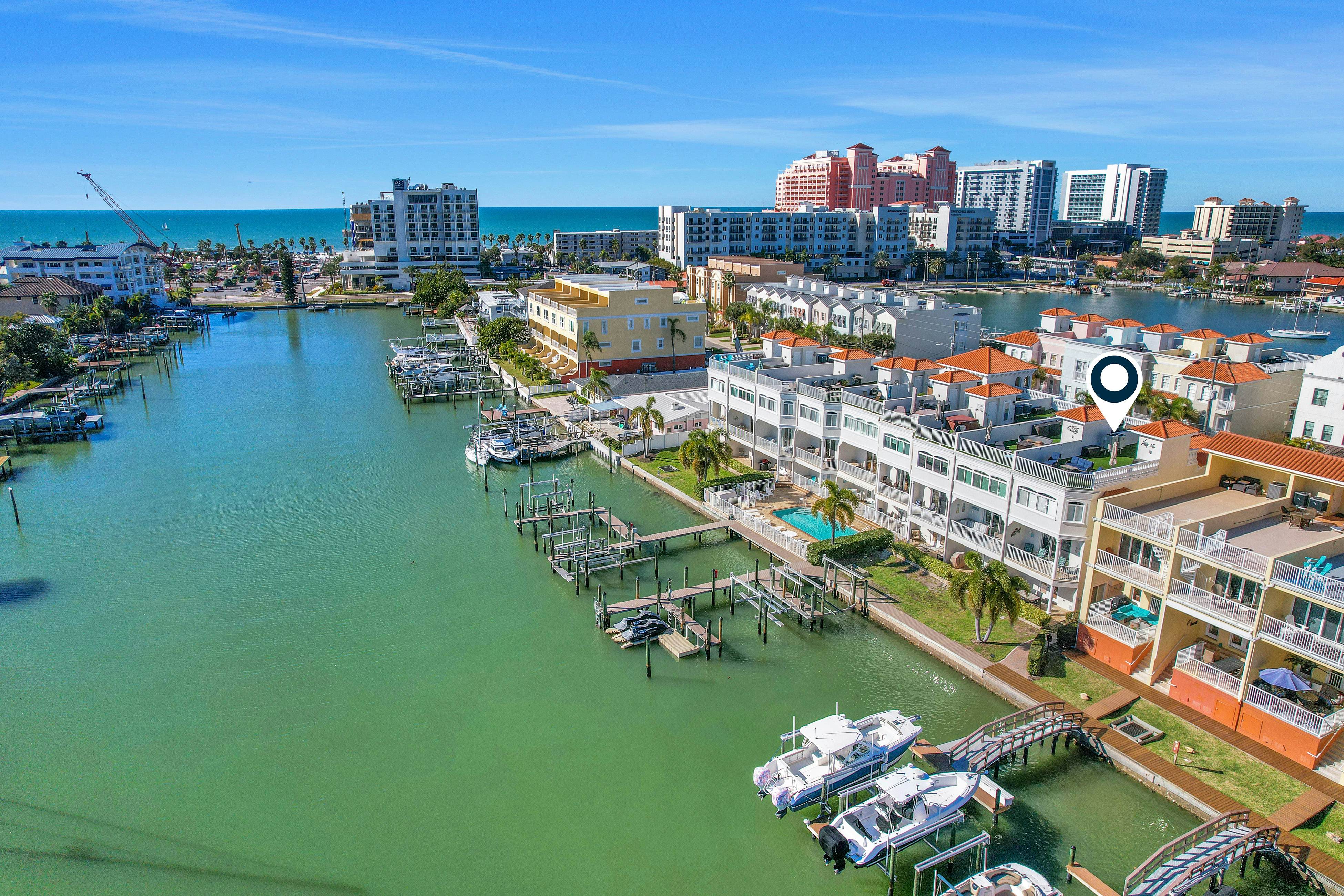 Beautiful 3-level bayfront home amazing views, dock & community pool