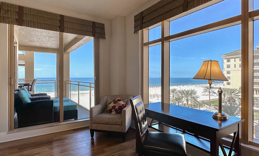 Exclusive Sandpearl Residences condo with Gulf views heated pool spa grills