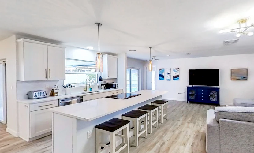 Bright and open home with private pool screened lanai enclosed yard and WD