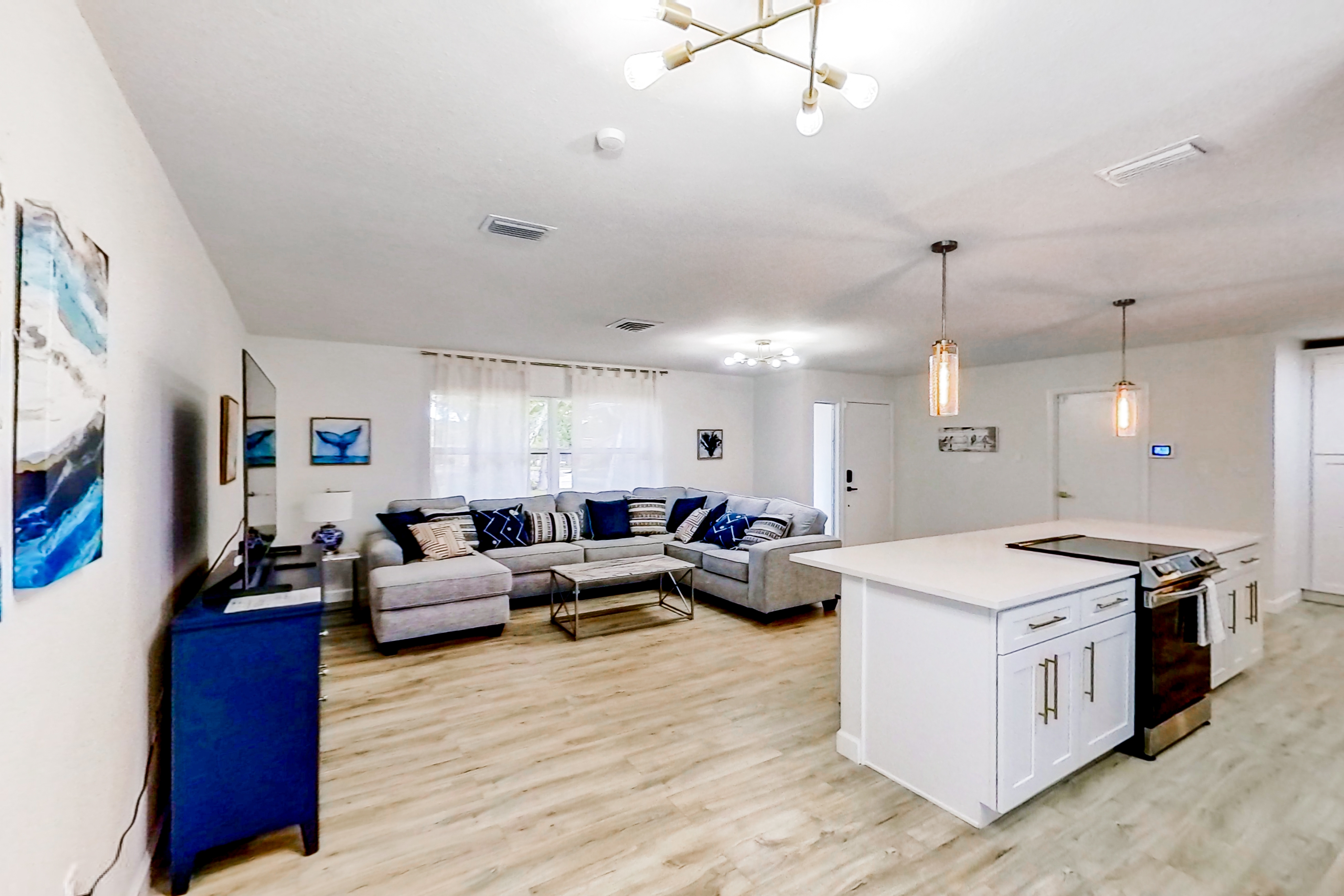 Bright and open home with private pool screened lanai enclosed yard and WD