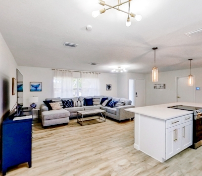 Bright and open home with private pool screened lanai enclosed yard and WD