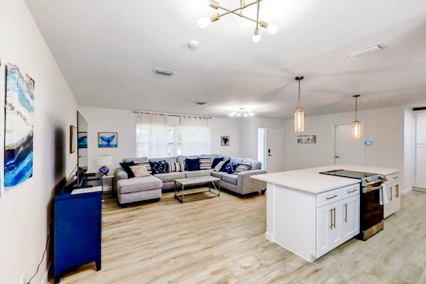 Bright and open home with private pool screened lanai enclosed yard and WD