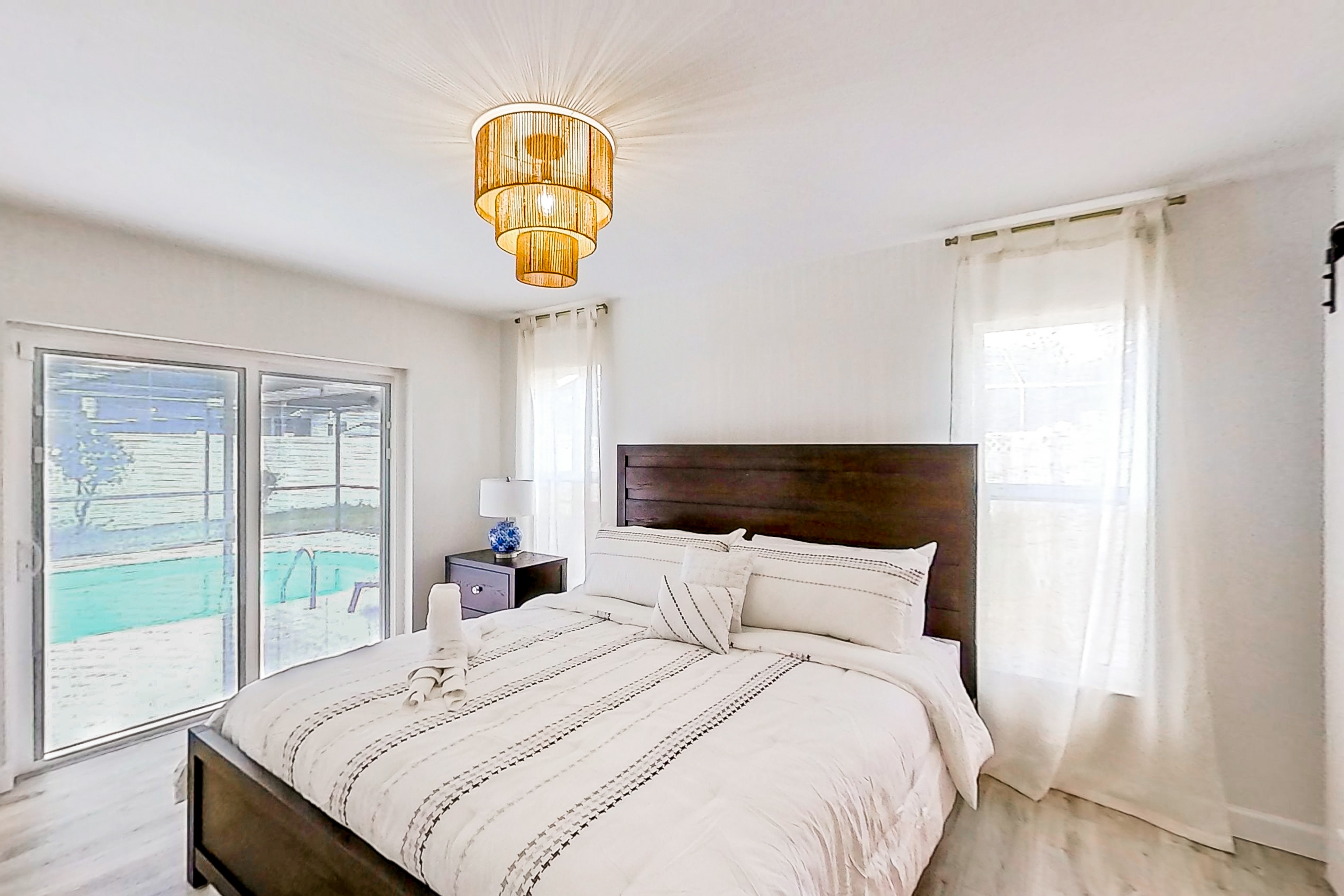 Bright and open home with private pool screened lanai enclosed yard and WD