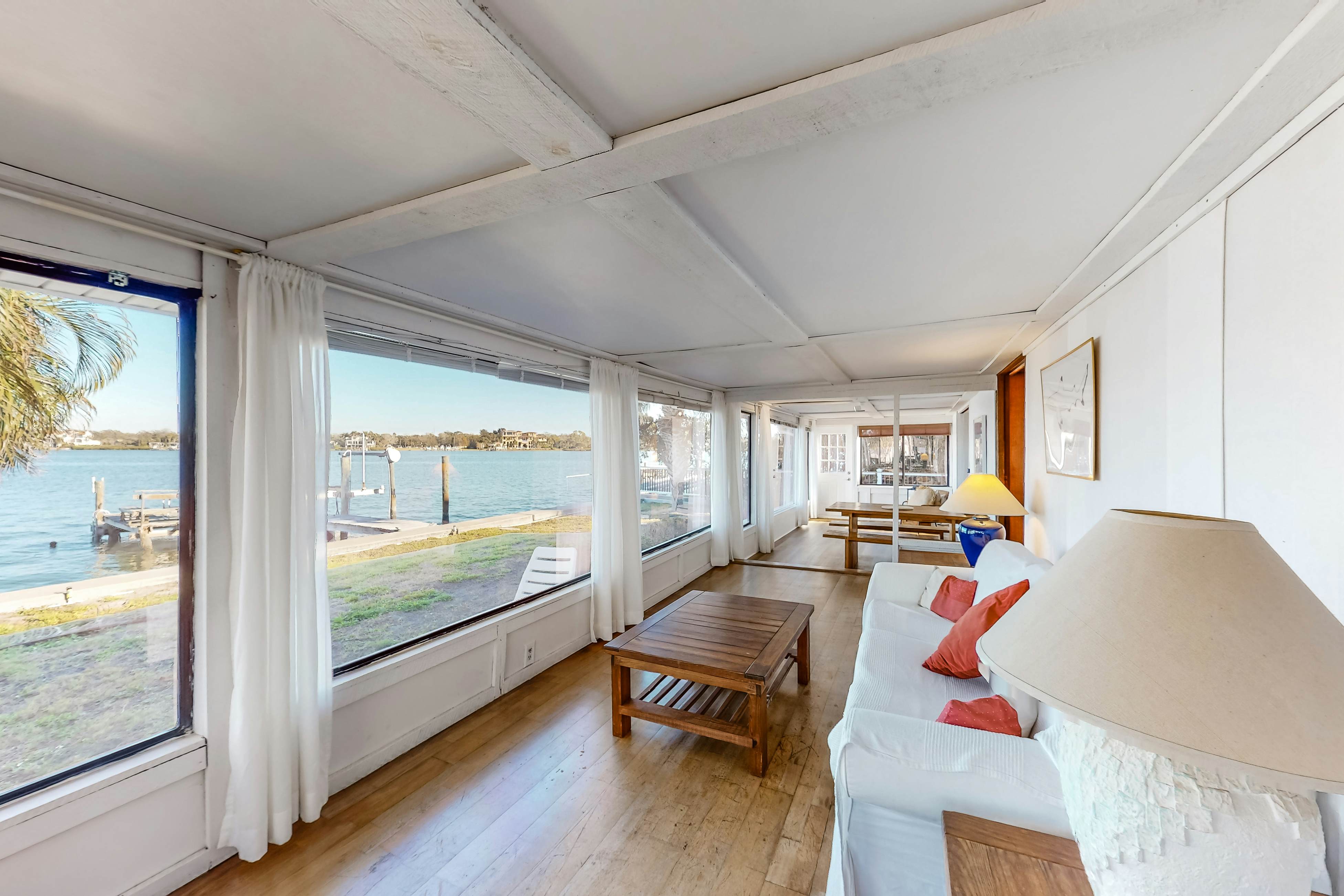 Waterfront home with deck, garden, WiFi & central AC - dog-friendly