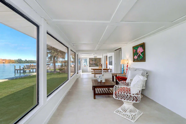 Waterfront home with deck garden WiFi and central AC dog friendly