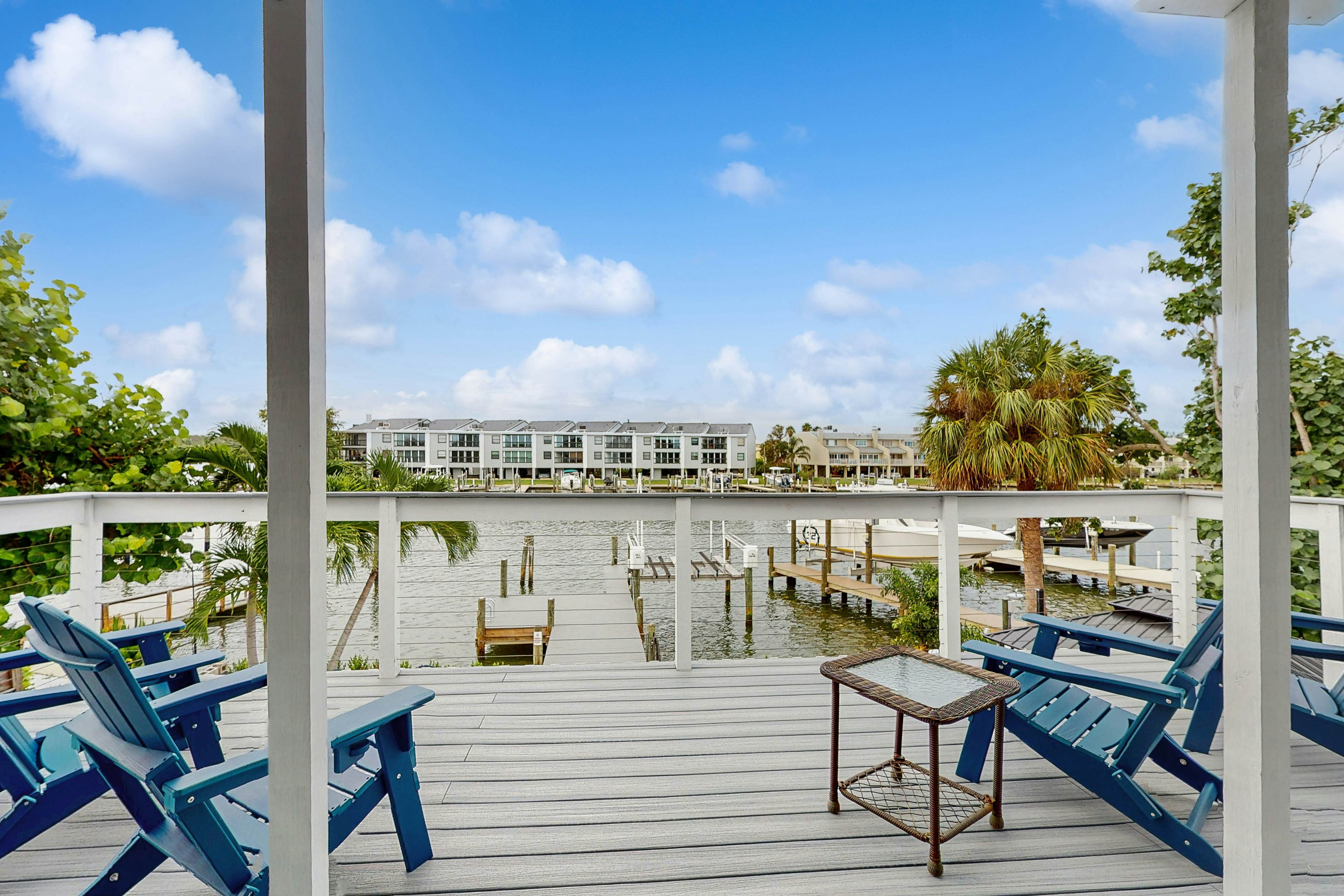 Waterfront home with private pool, deck & patio - 1/2 mile to the beach