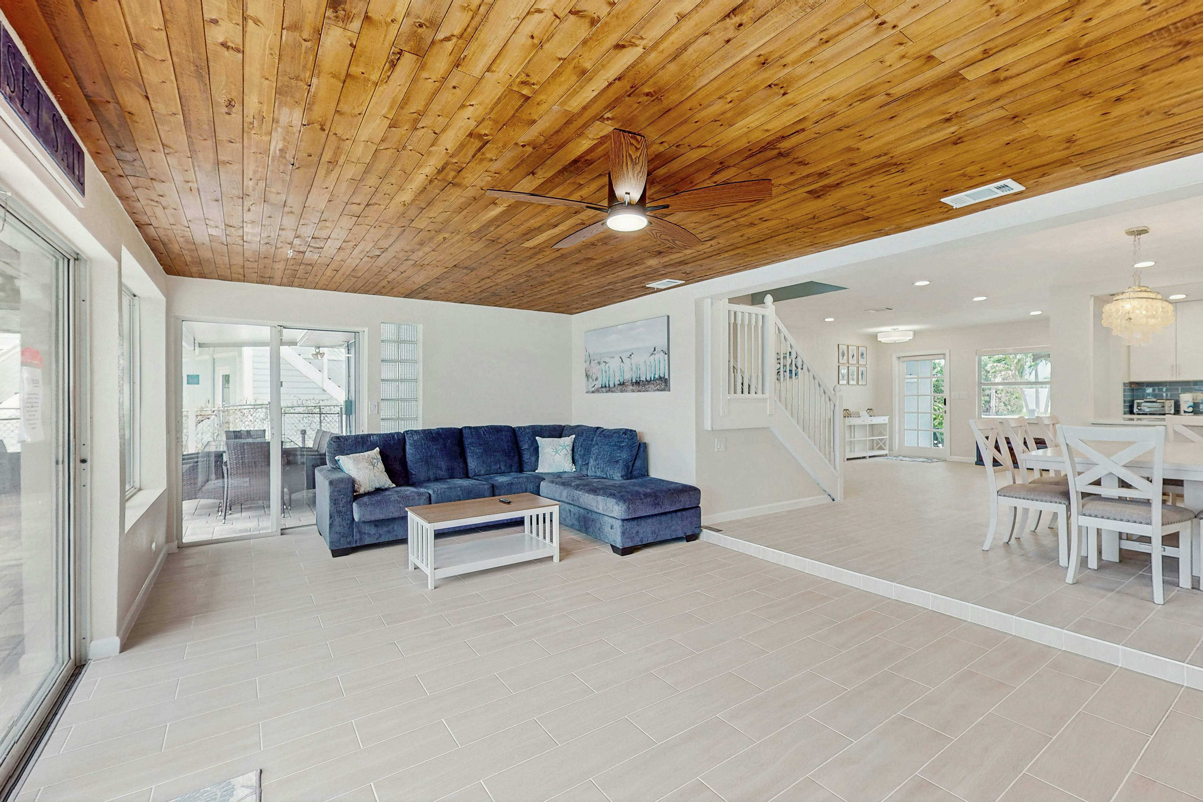 Waterfront home with private pool, deck & patio - 1/2 mile to the beach