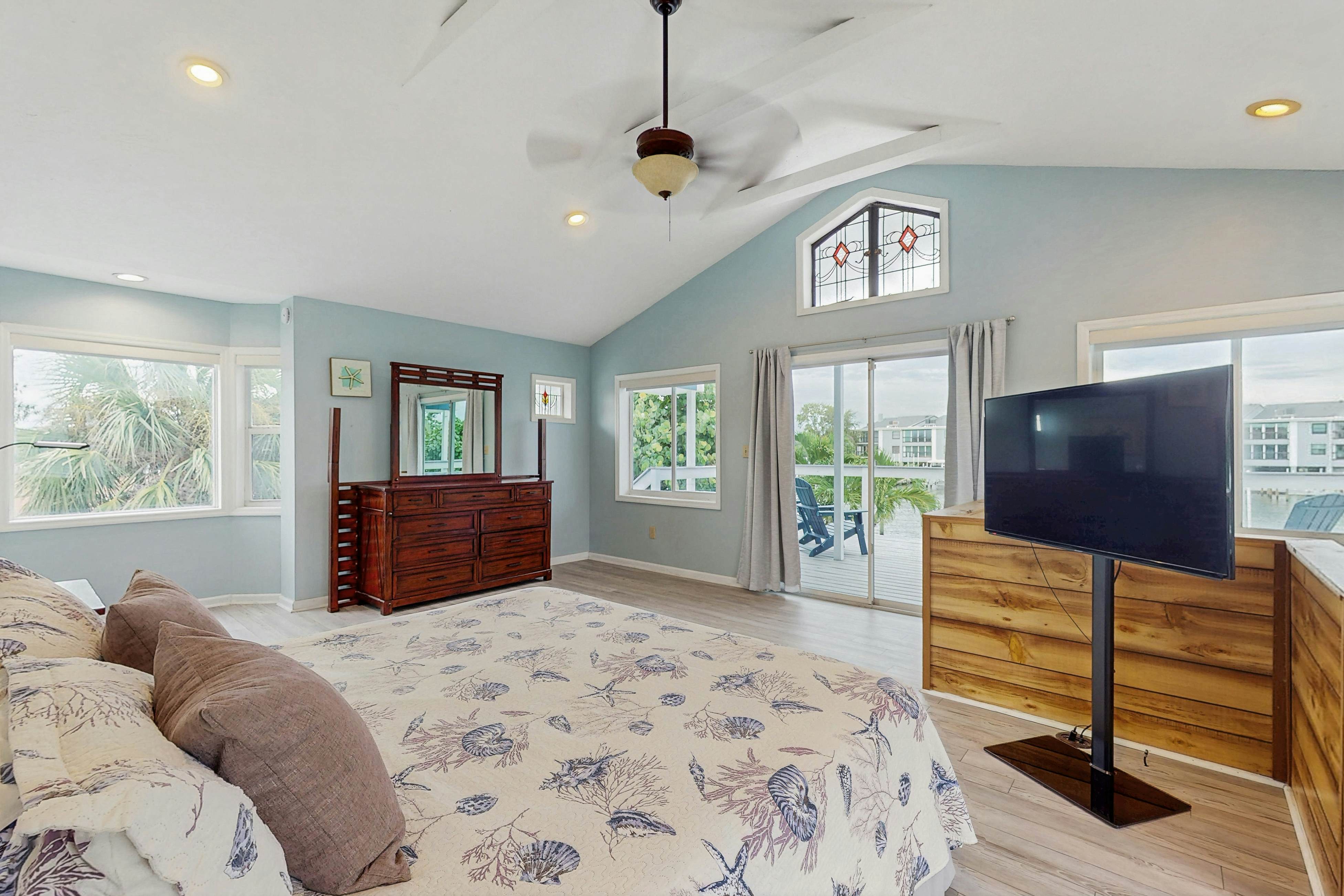 Waterfront home with private pool, deck & patio - 1/2 mile to the beach